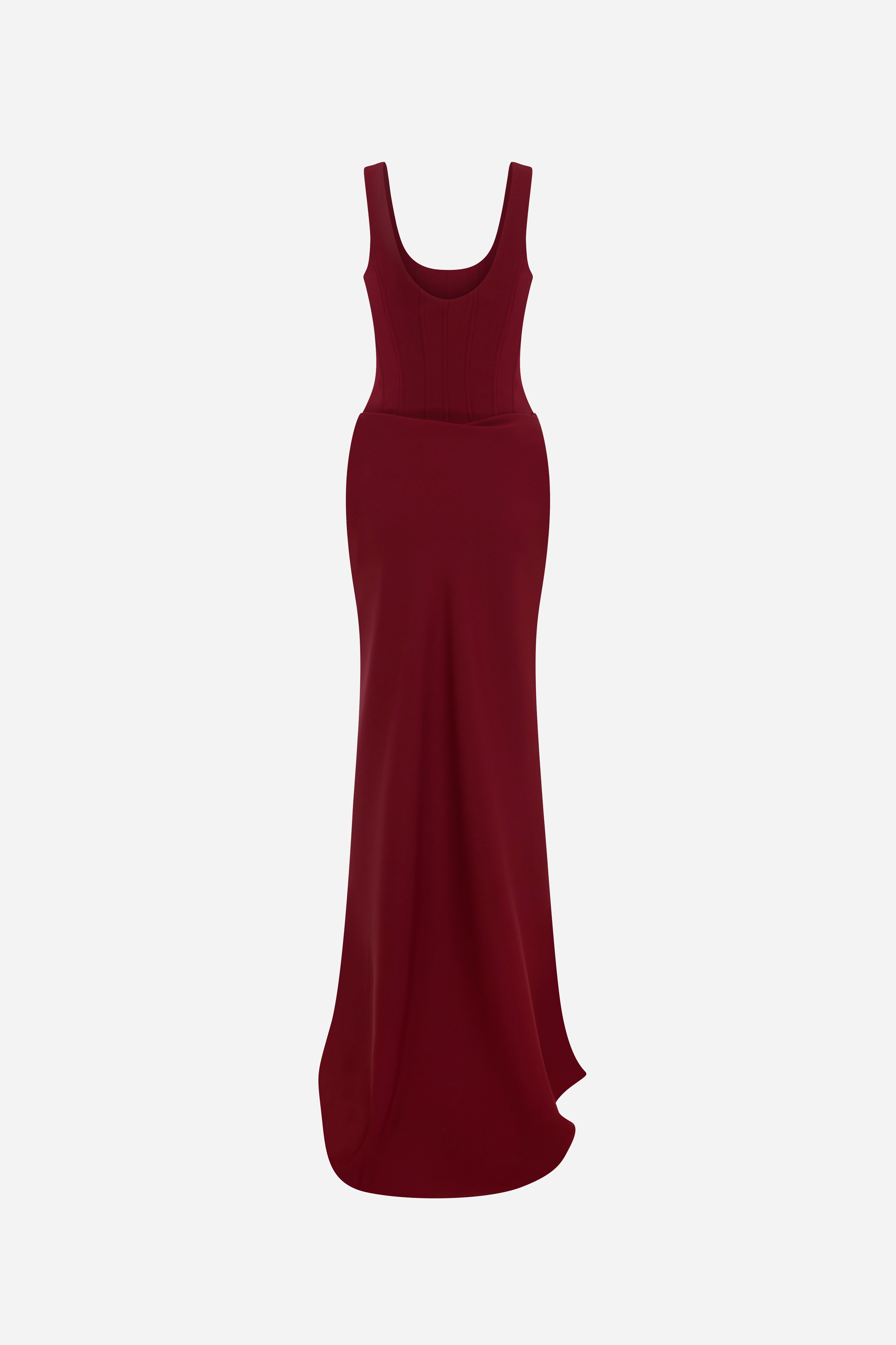 Sierra - U Neck Corset Detailed Maxi Dress