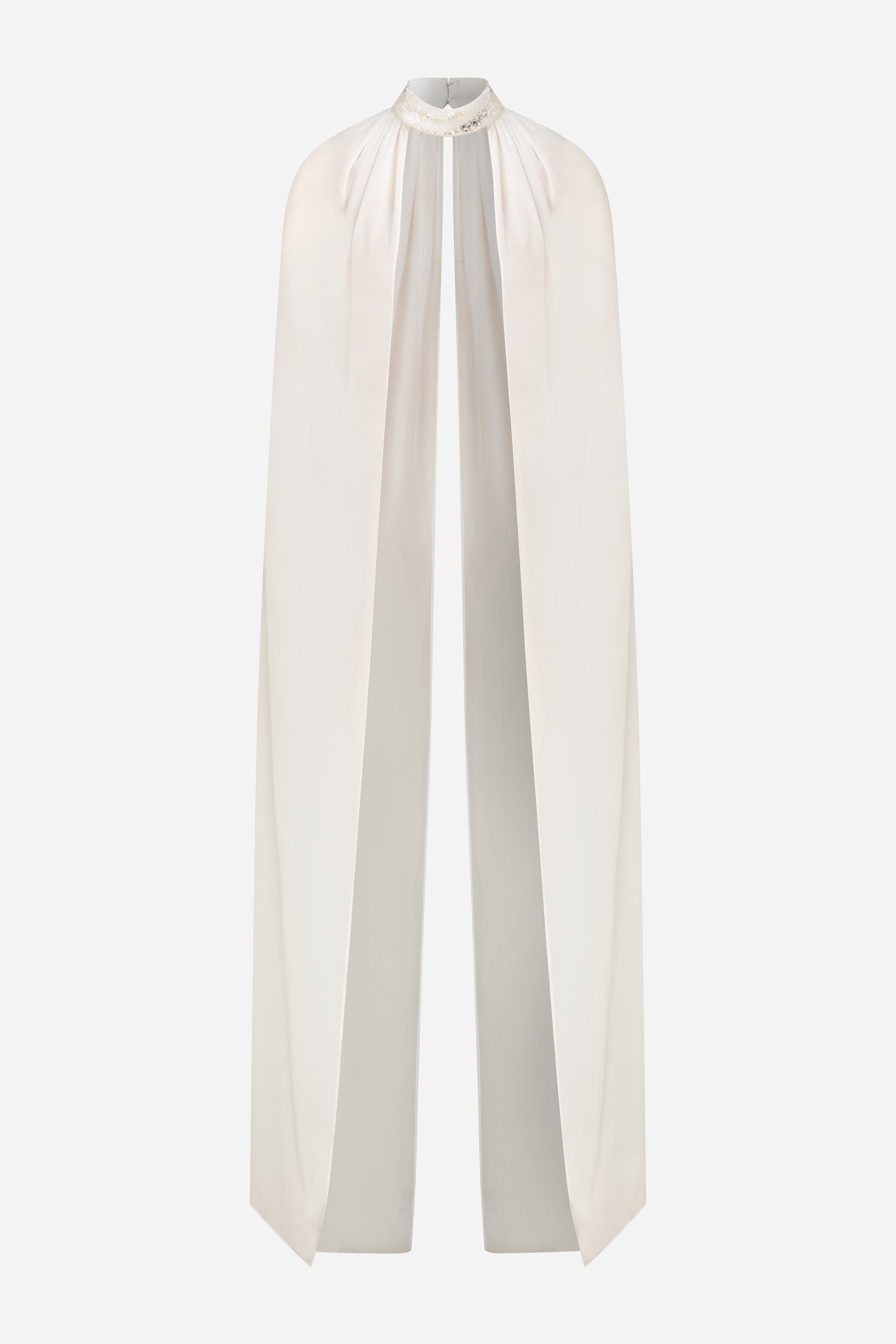 Iva - Choker Detailed Chiffon Cape