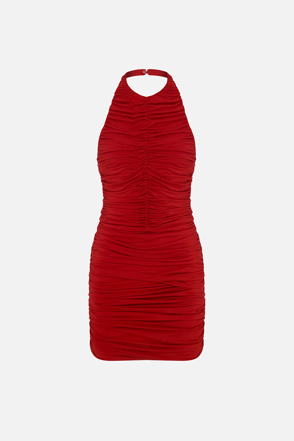 pari open back mini dress Amber-Draped Open-Back Jersey Mini Dress in Red – ILA Official