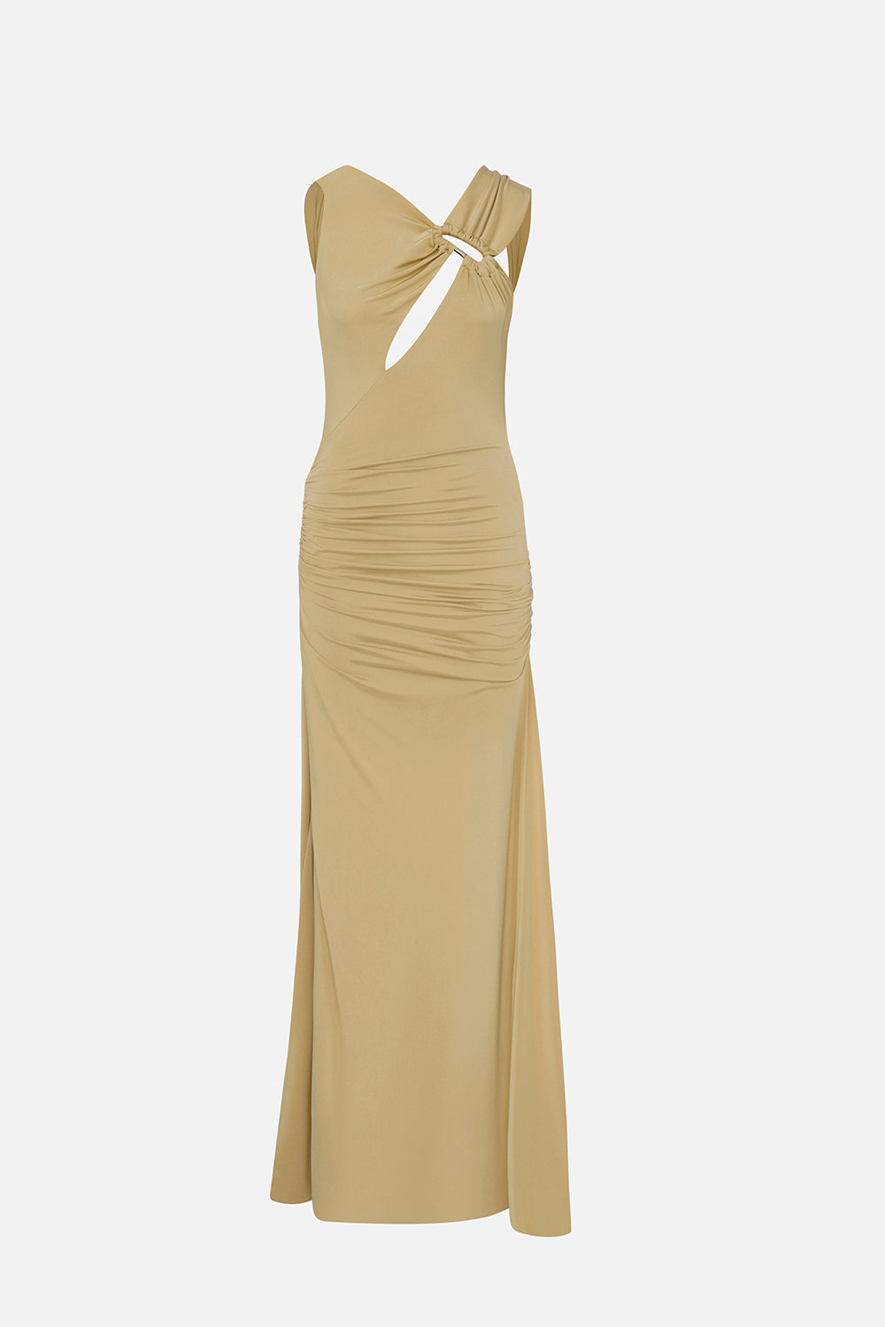 yellow maxi dress with slit Loragal Halter Backless Ruffle Trim High Slit Floral Maxi Dresses-Yellow Yellow-S
