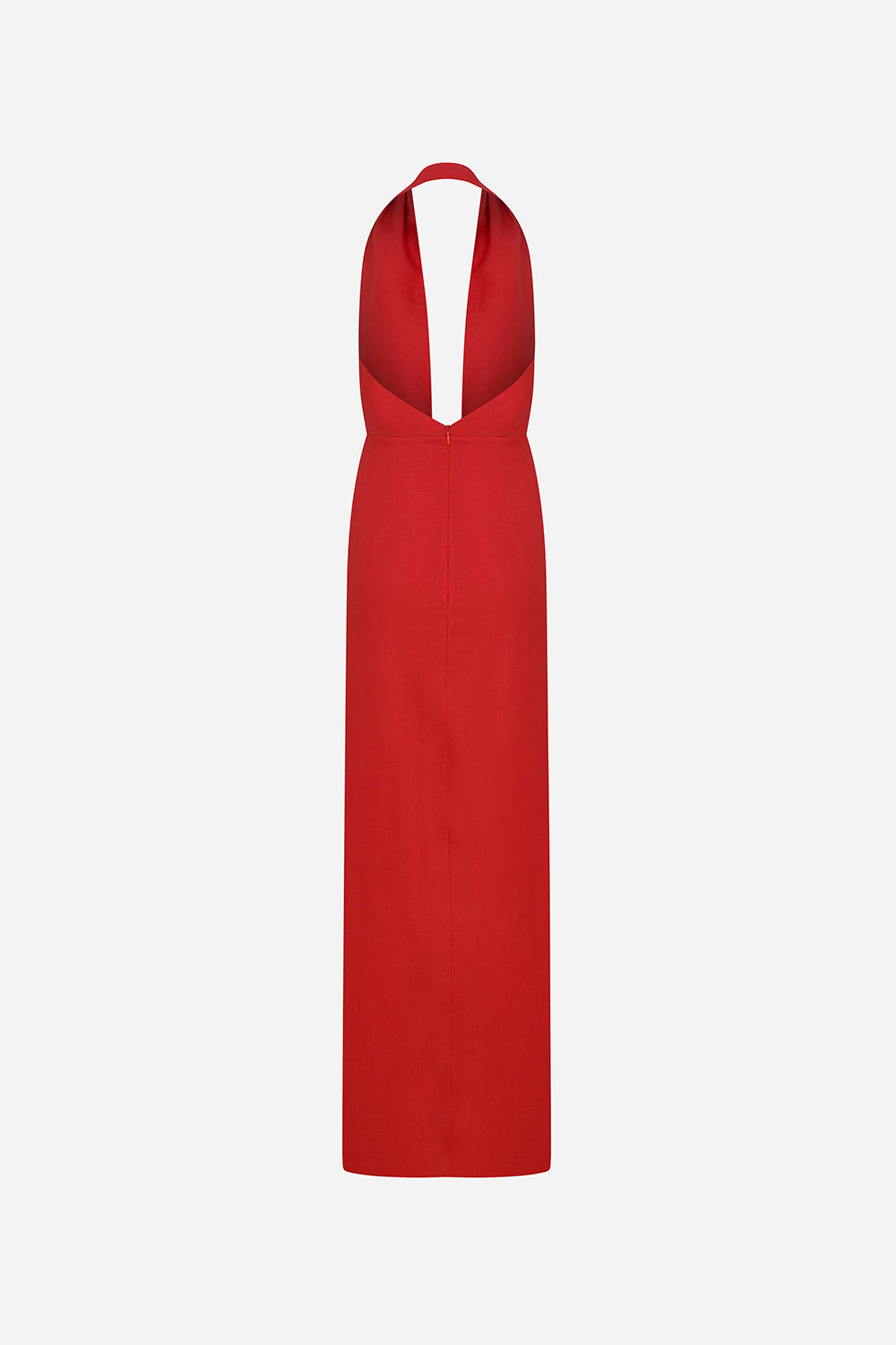 Simi - V Neck Linen Dress With Knot Detail