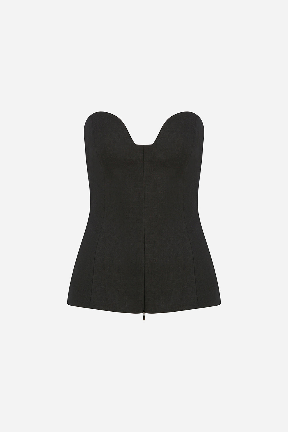 Eva - Linen Zipper Detailed Corset Top
