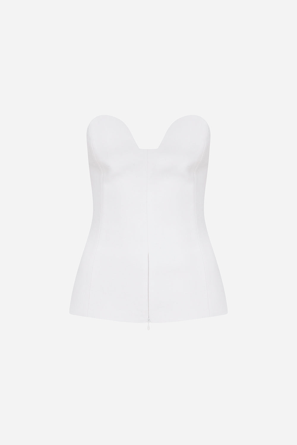 Eva - Linen Zipper Detailed Corset Top