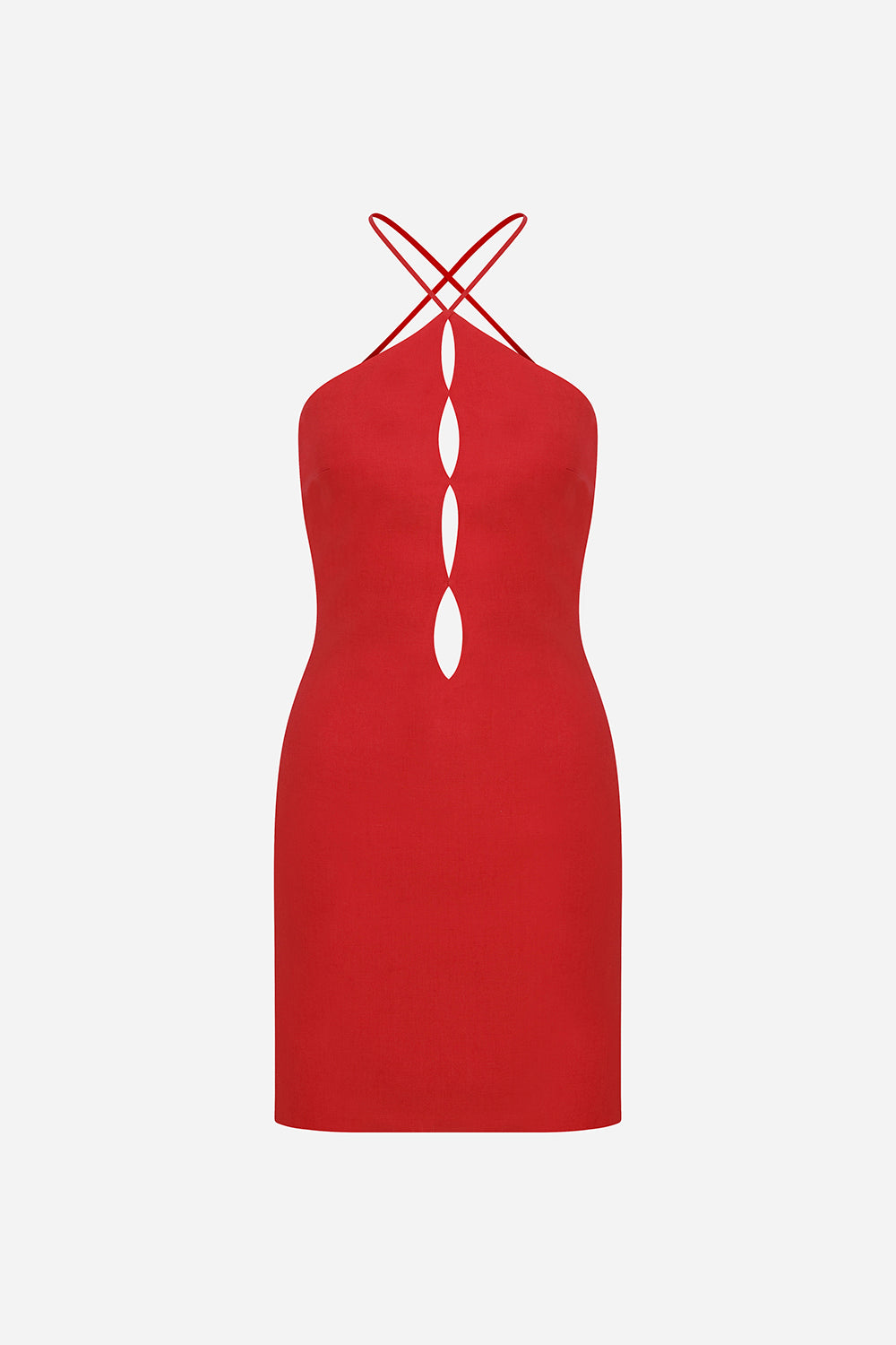 Gisele - Linen Mini Dress with Cut Out Details