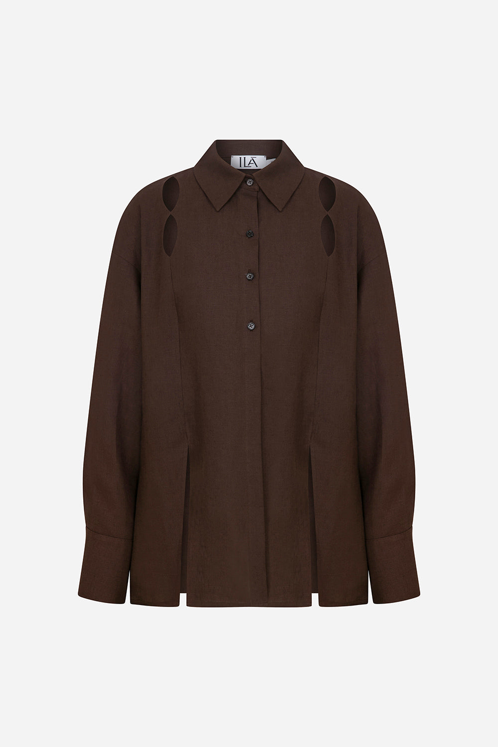 Alda - Linen Shirt With Cut Out Details