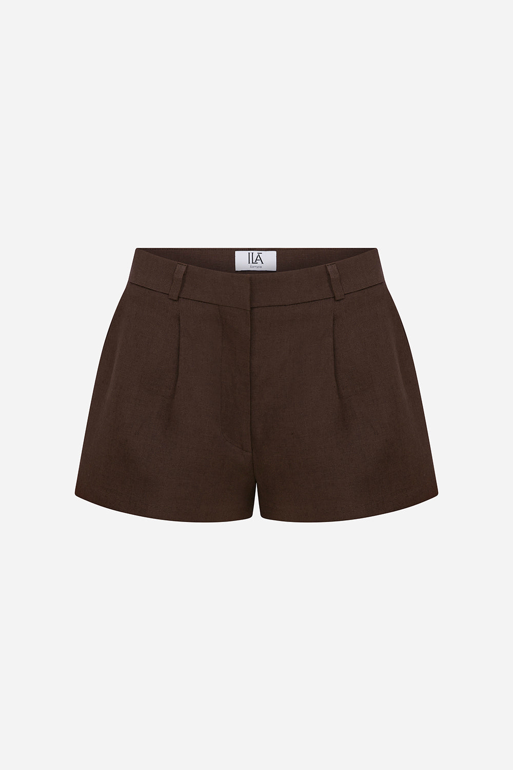Meredith - Linen Tailored Pleated Mini Shorts