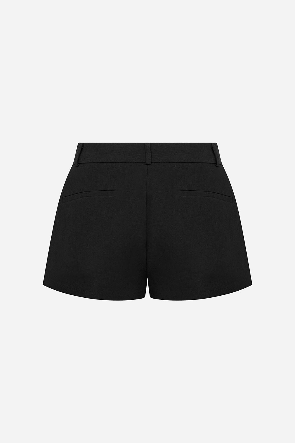 Meredith - Linen Tailored Pleated Mini Shorts