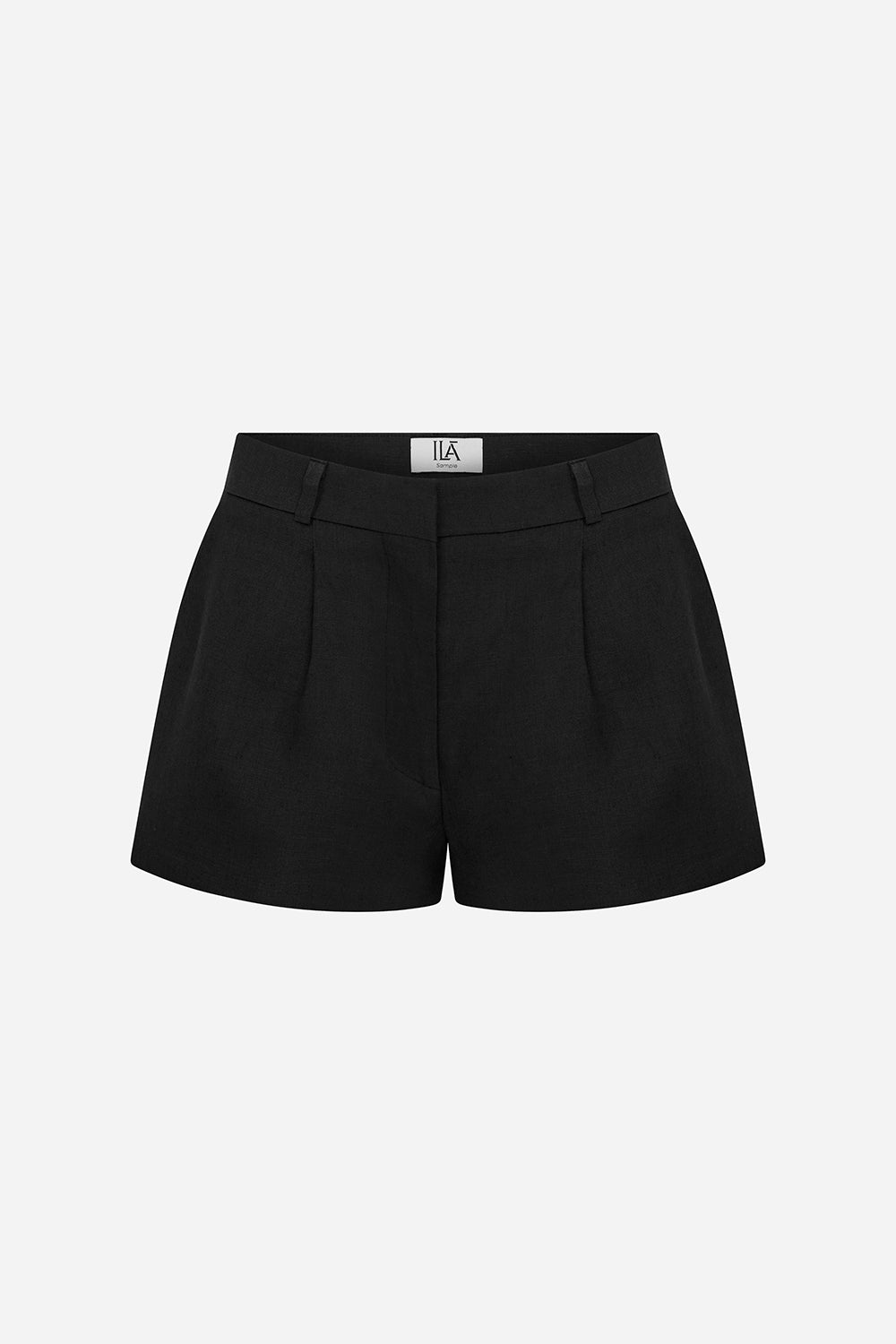 Meredith - Linen Tailored Pleated Mini Shorts