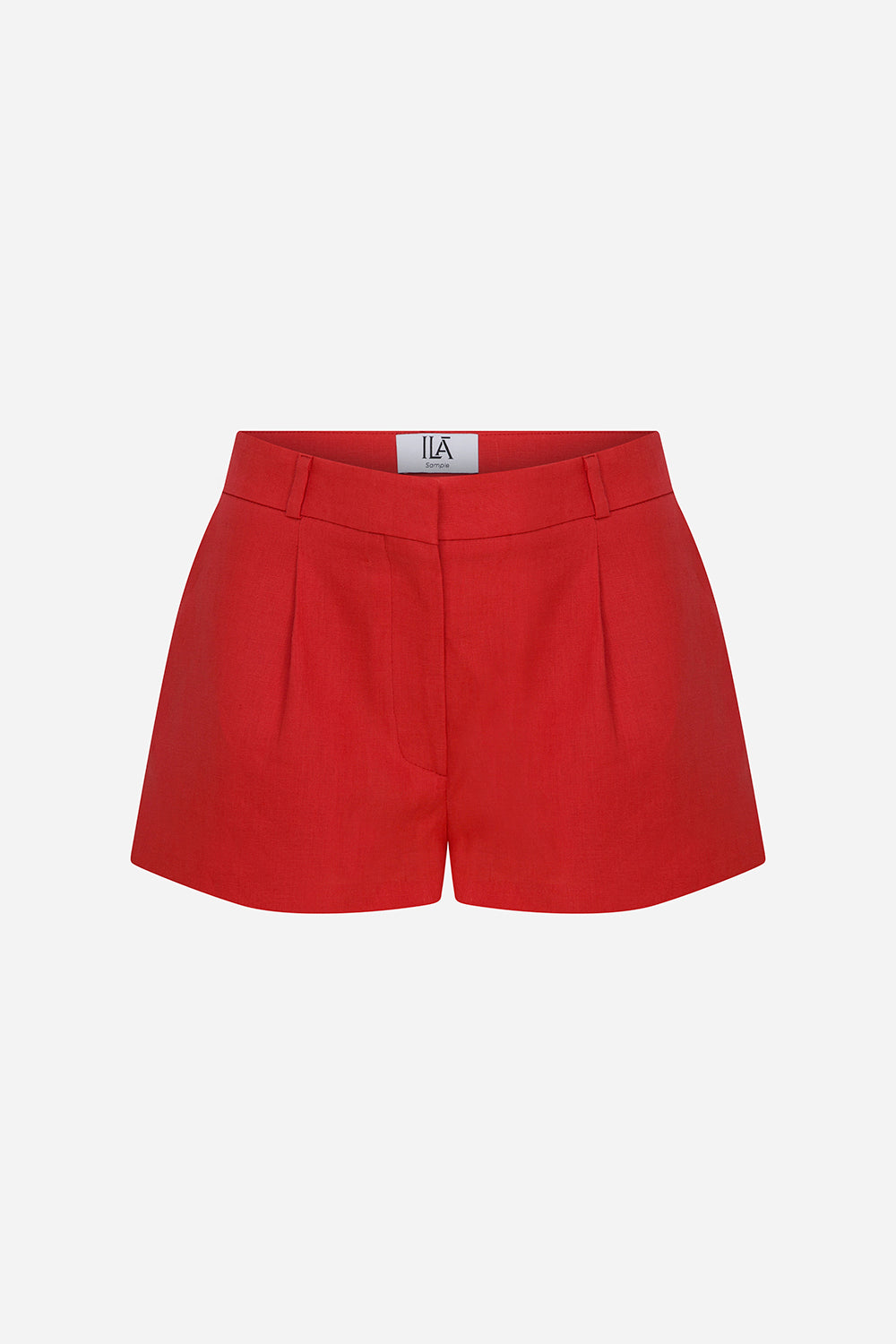 Meredith - Linen Tailored Pleated Mini Shorts