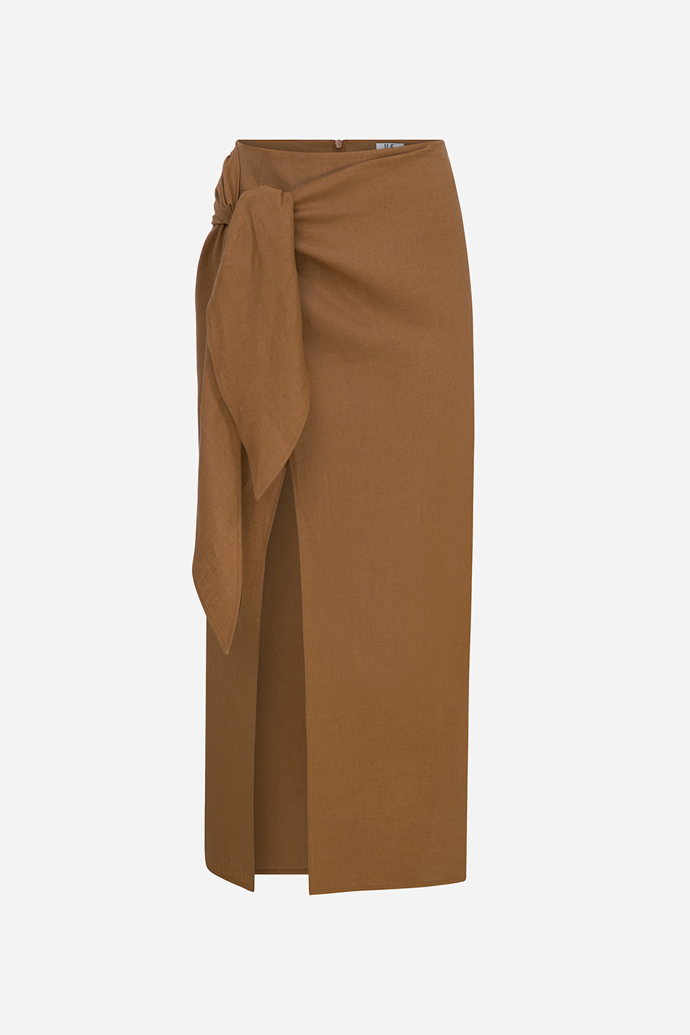 Lear - Linen Tie-Detail Midi Skirt