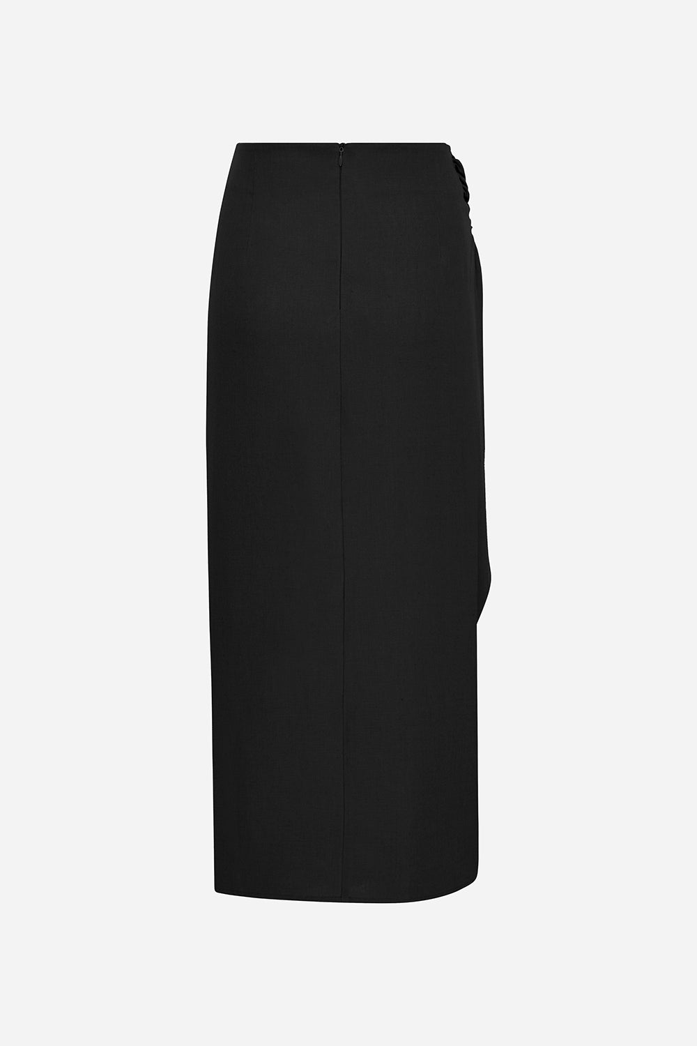 Lear - Linen Tie-Detail Midi Skirt