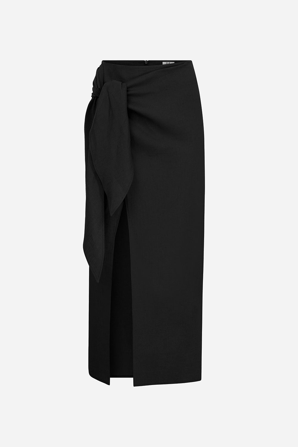 Lear - Linen Tie-Detail Midi Skirt