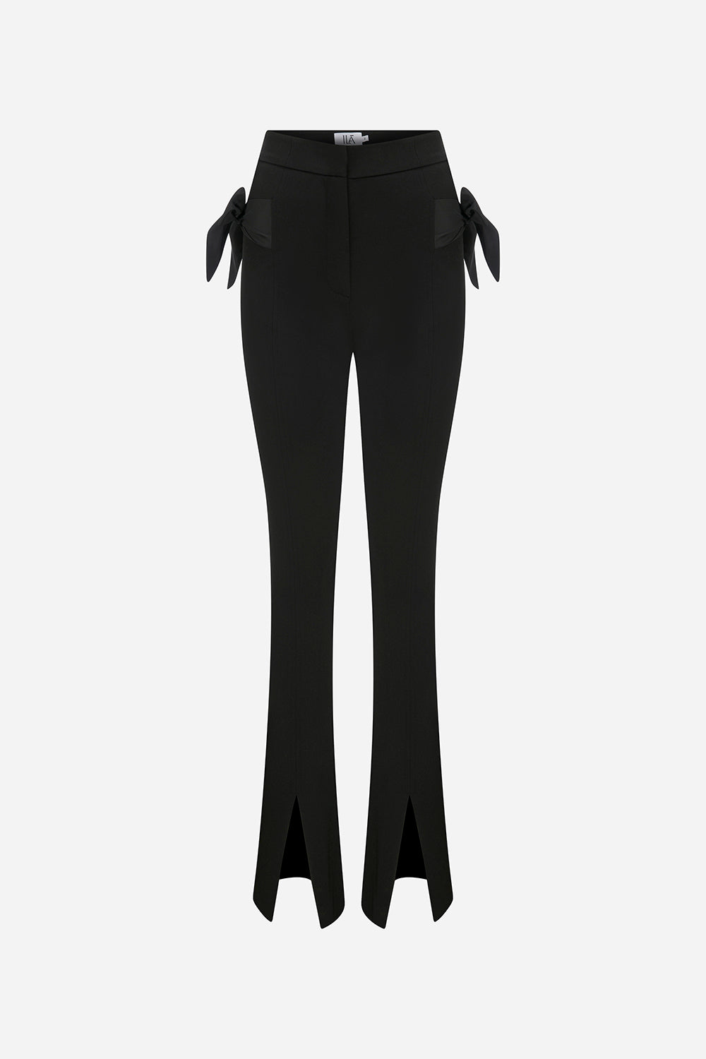 Marissa - Front Slit Trousers With Bow Details