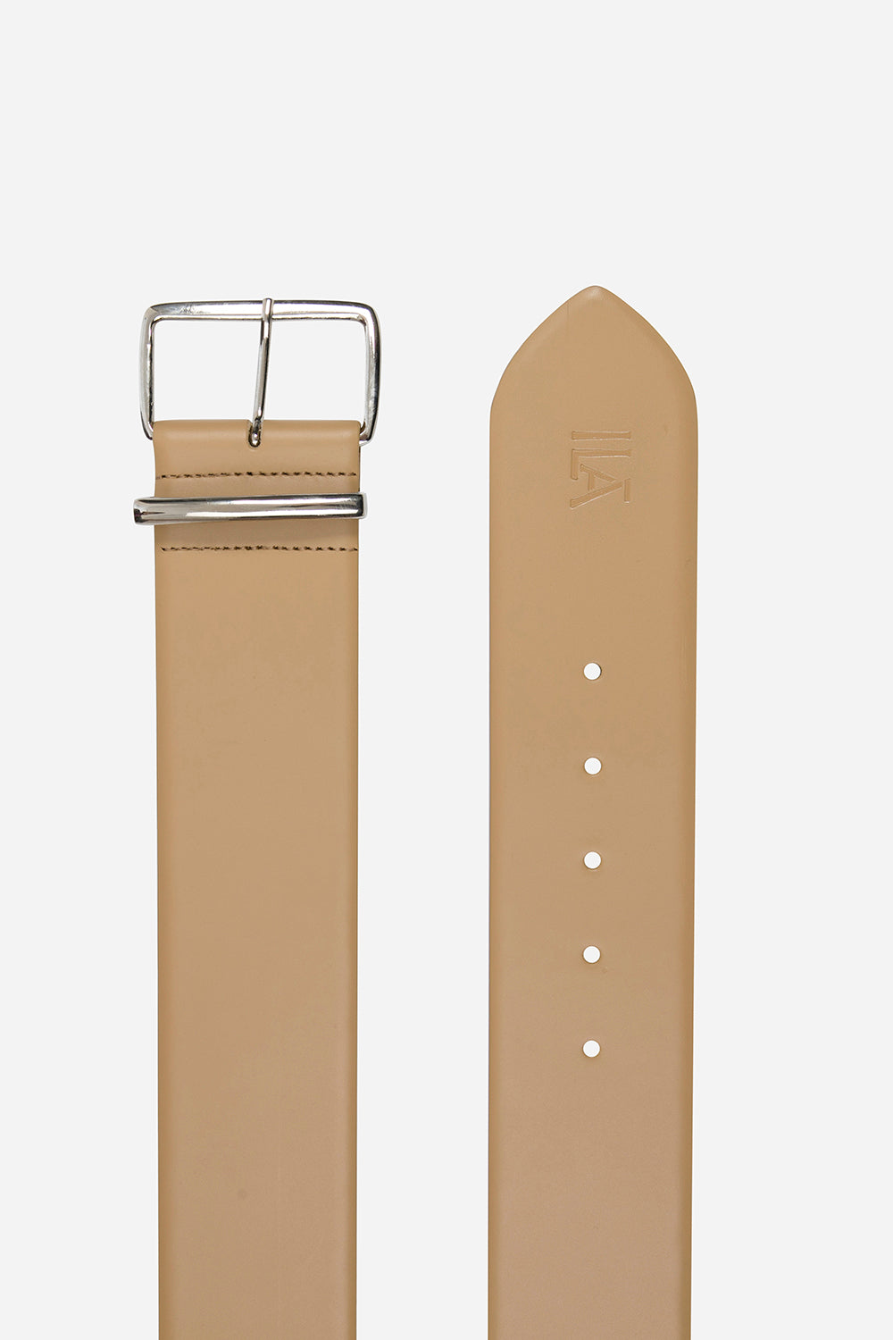 Mel - Wide Leather Belt With Silver Buckle