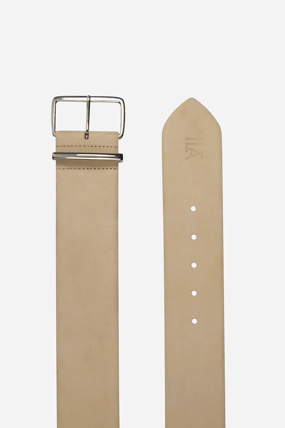 Gina- Nubuck Wide Leather Belt With Silver Buckle