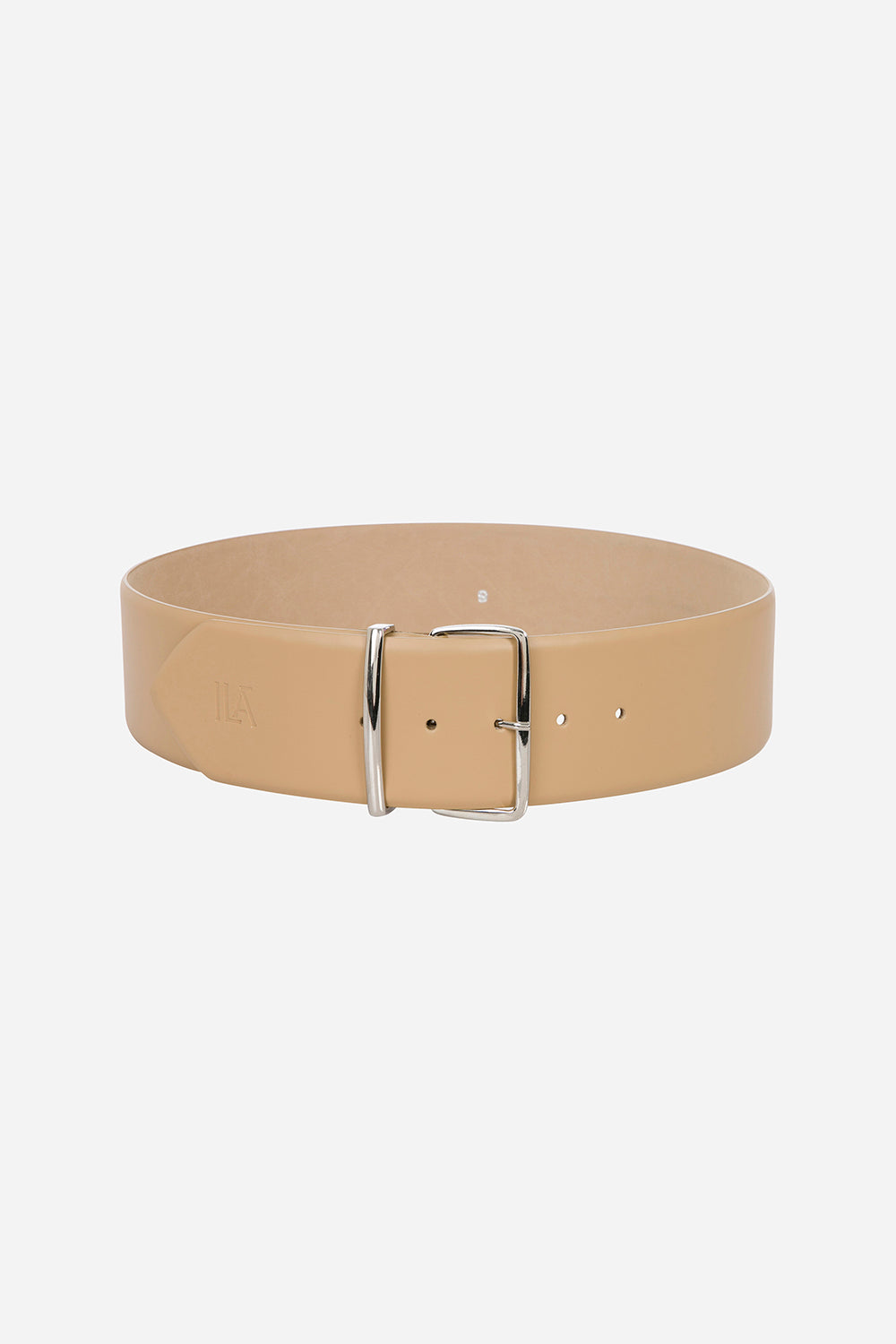 Melanie - Wide Leather Belt With Silver Buckle
