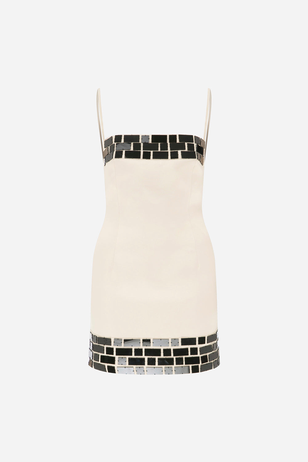Carole - Backless Mini Dress With Hand Stitched Mirrors