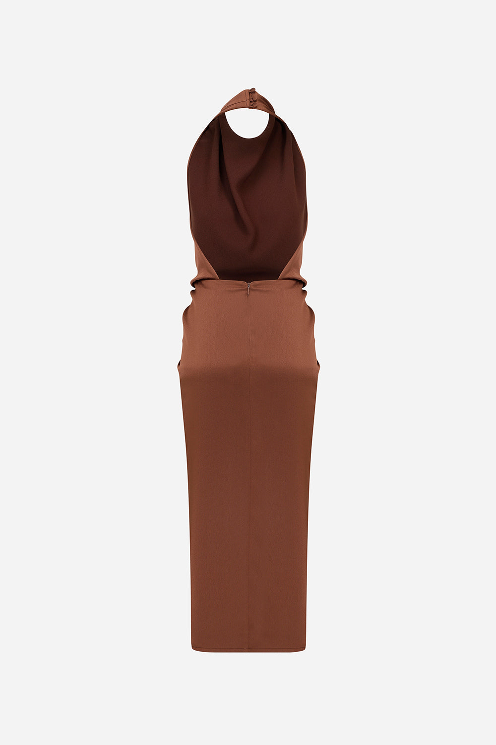 Aries - Satin Midi Dress With Open Back