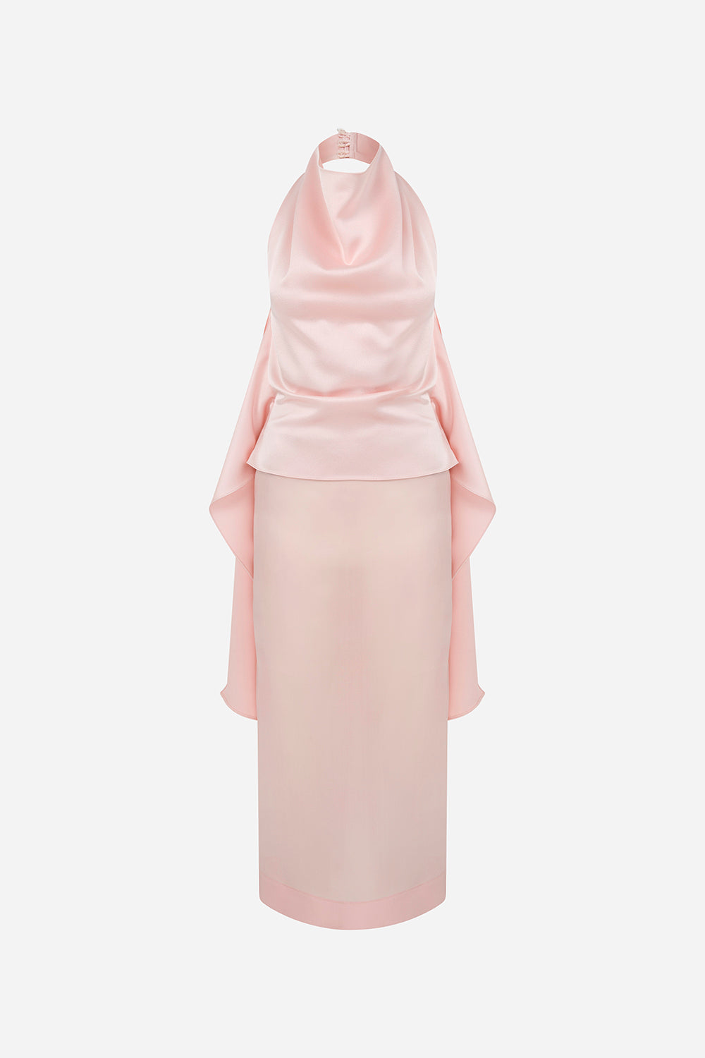 Mercy-Backless Satin Dress With Silk Organza Skirt – ILA Official