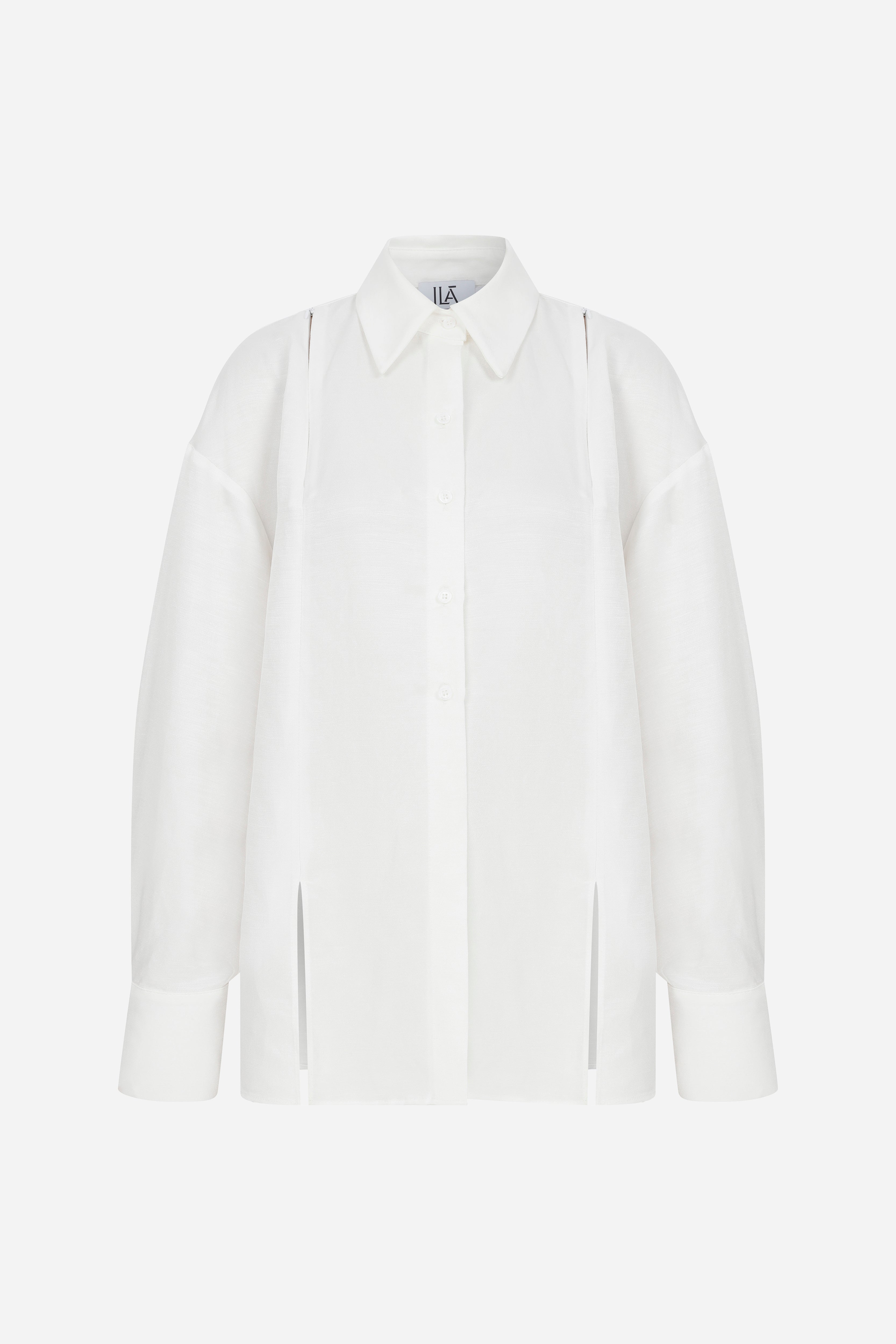 Ella - Zipper Detailed Oversized Shirt