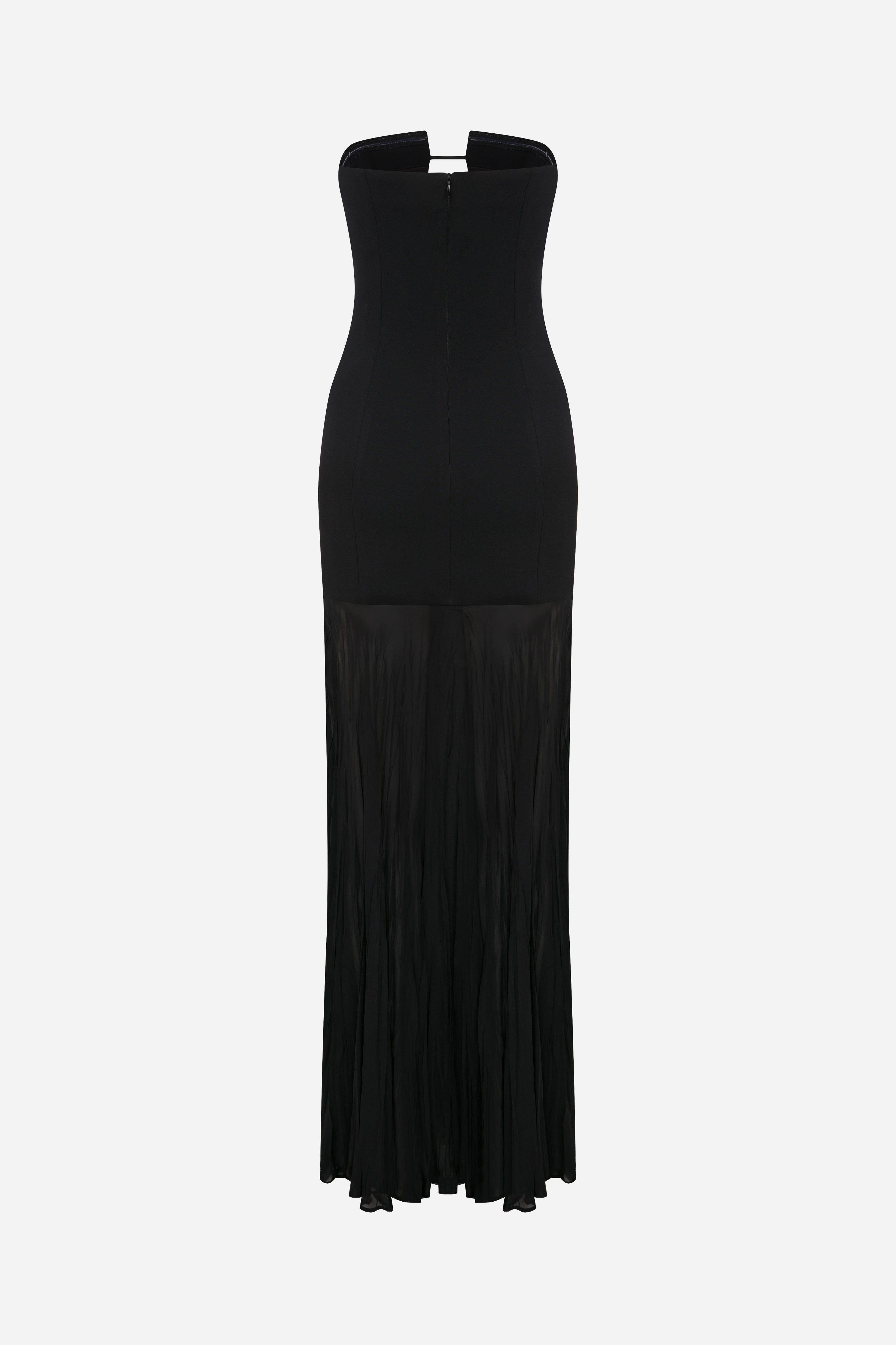 Laura - Strapless 3-String Dress with Crushed Chiffon Detailed
