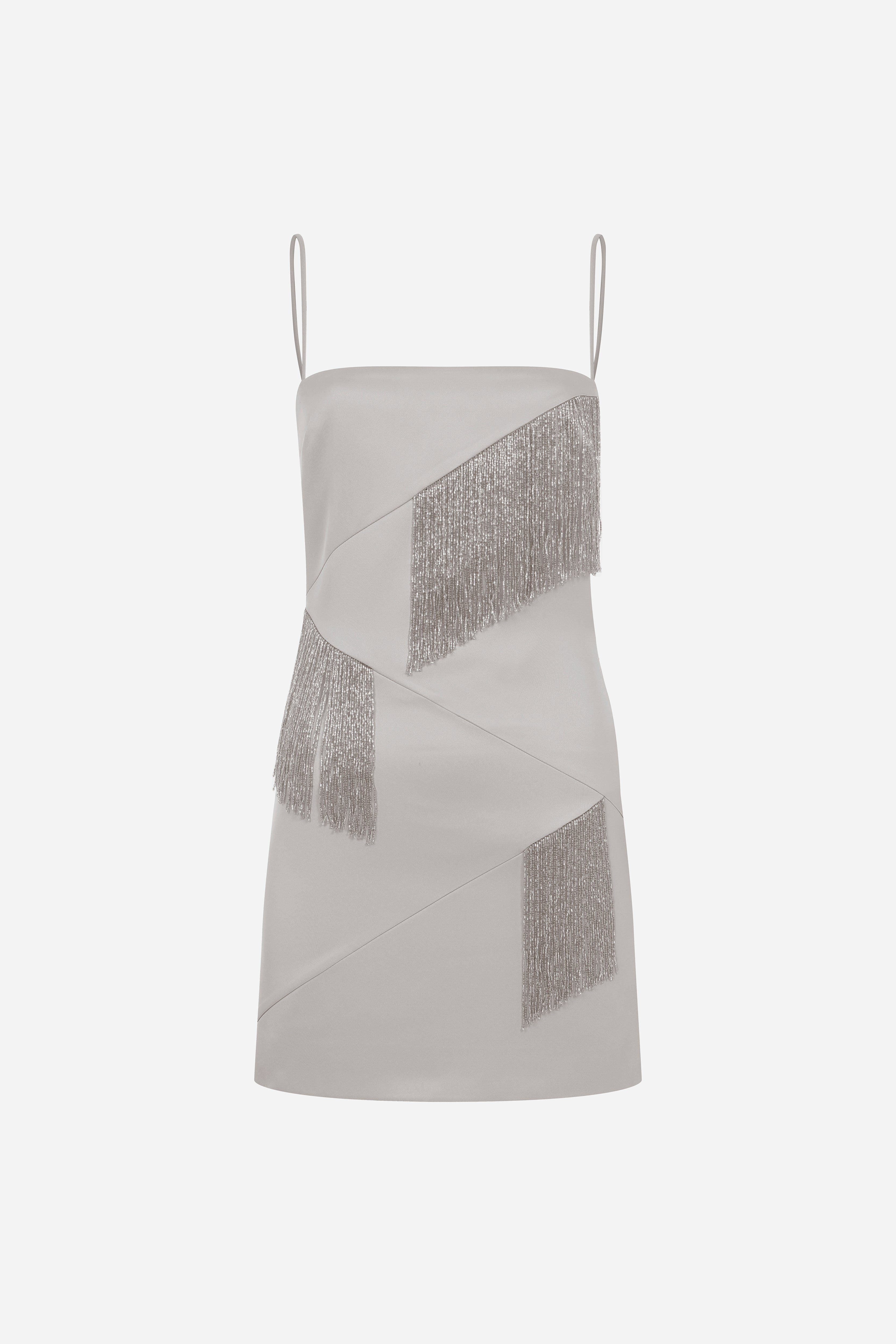 Paula - Beaded Fringe Detailed Mini Dress