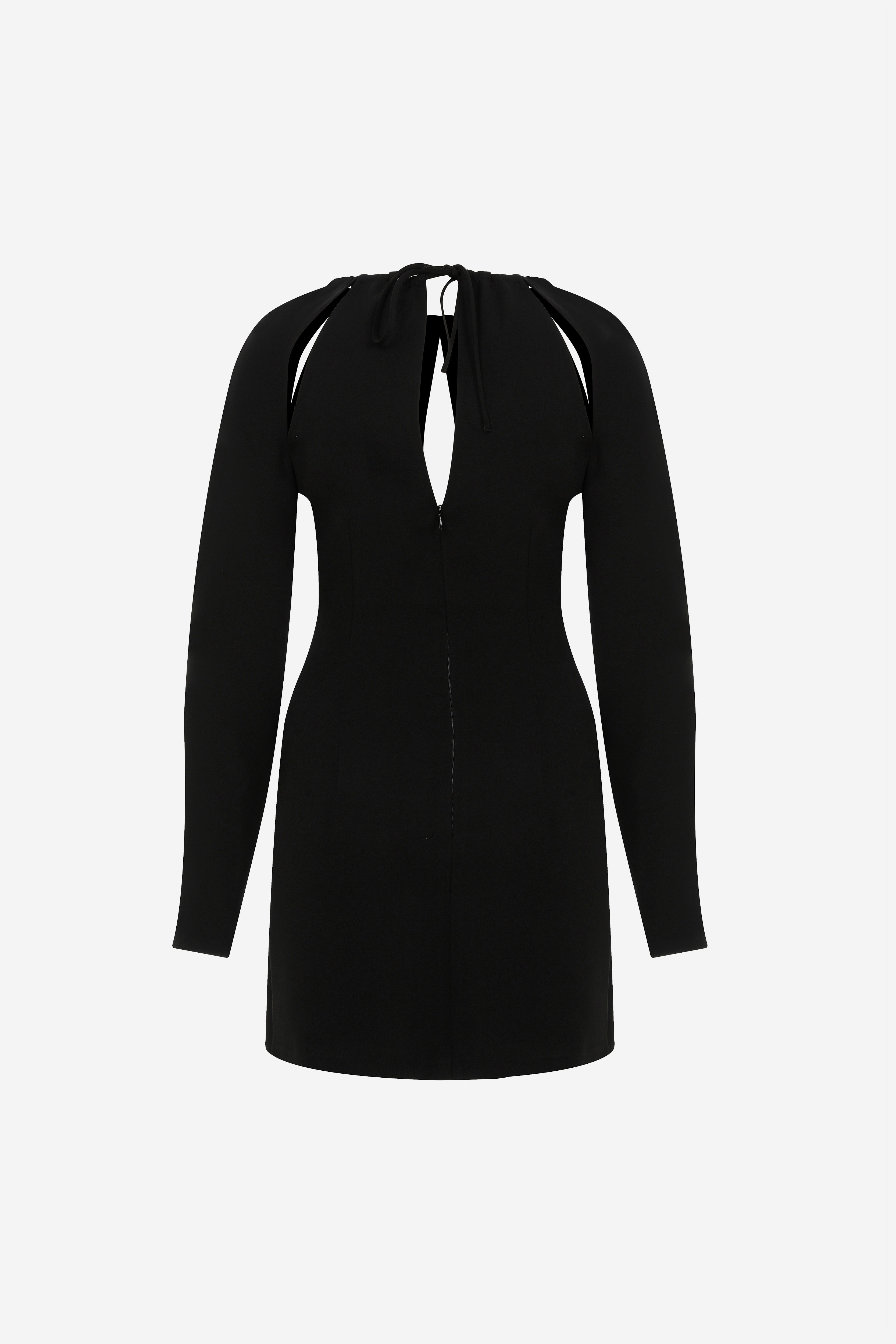 ANG - LONG SLEEVE MINI DRESS WITH DRAPE DETAILS