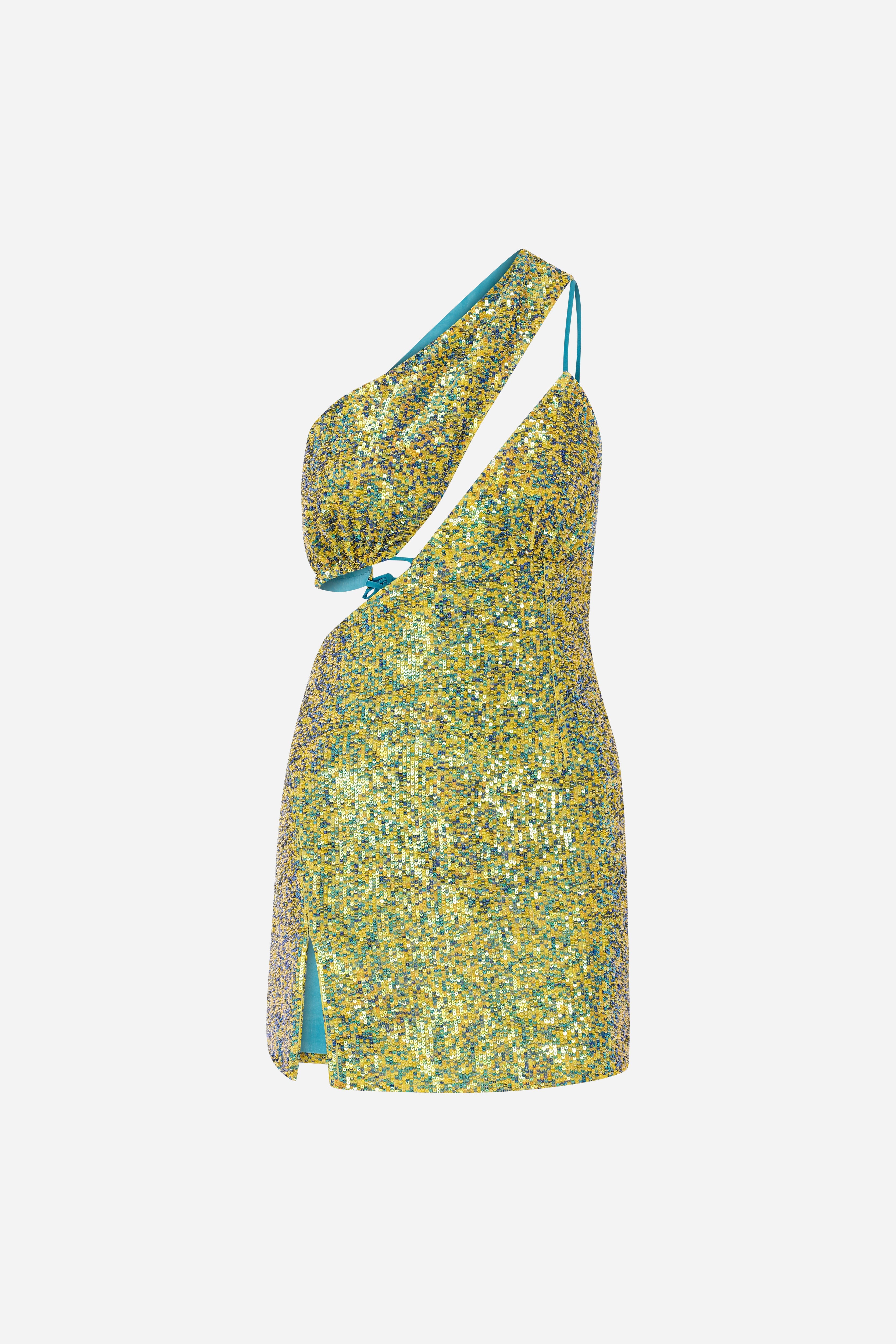 AMAYA - Silk sequin mini dress with cutout details