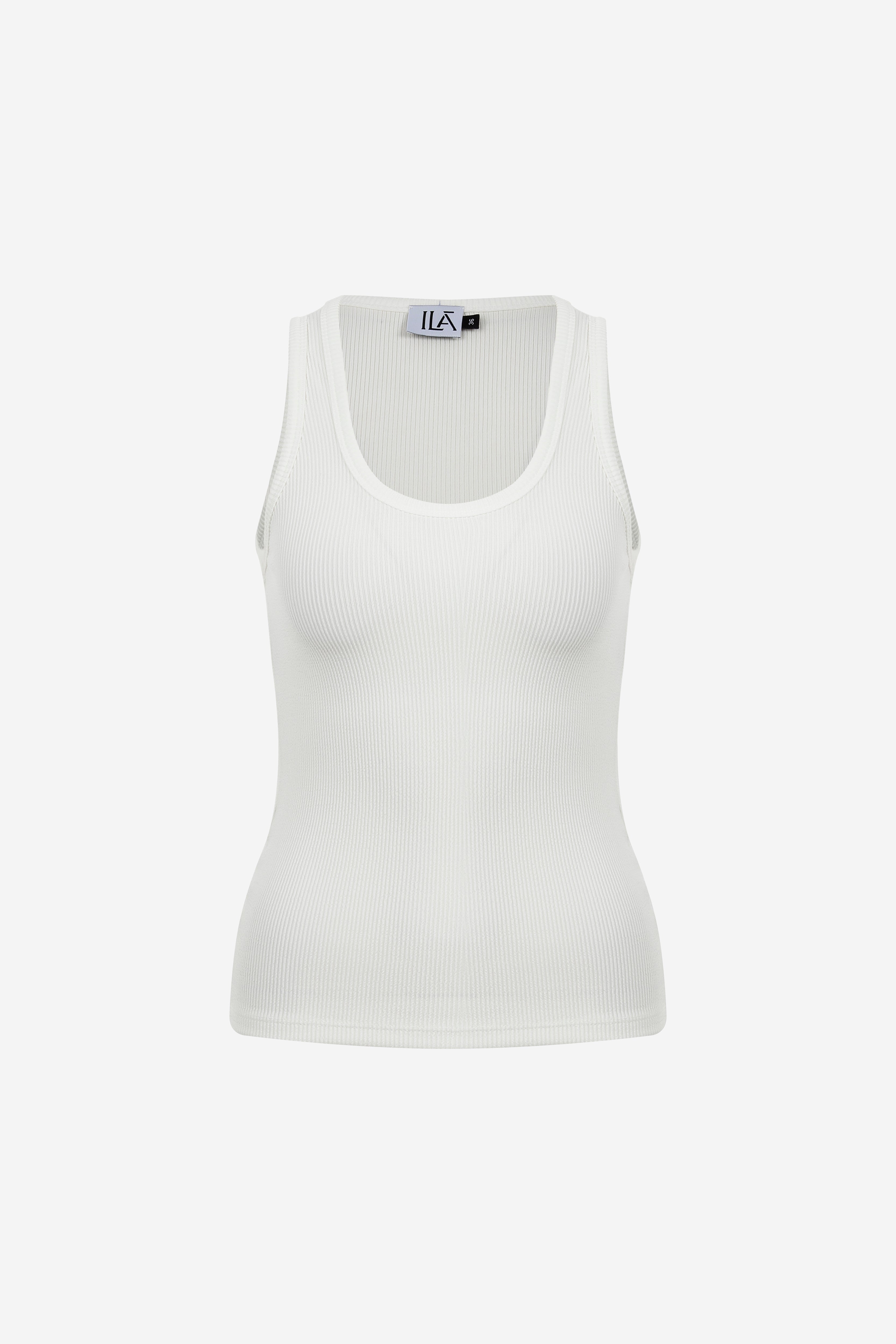 ENA - U NECK WHITE TANK TOP
