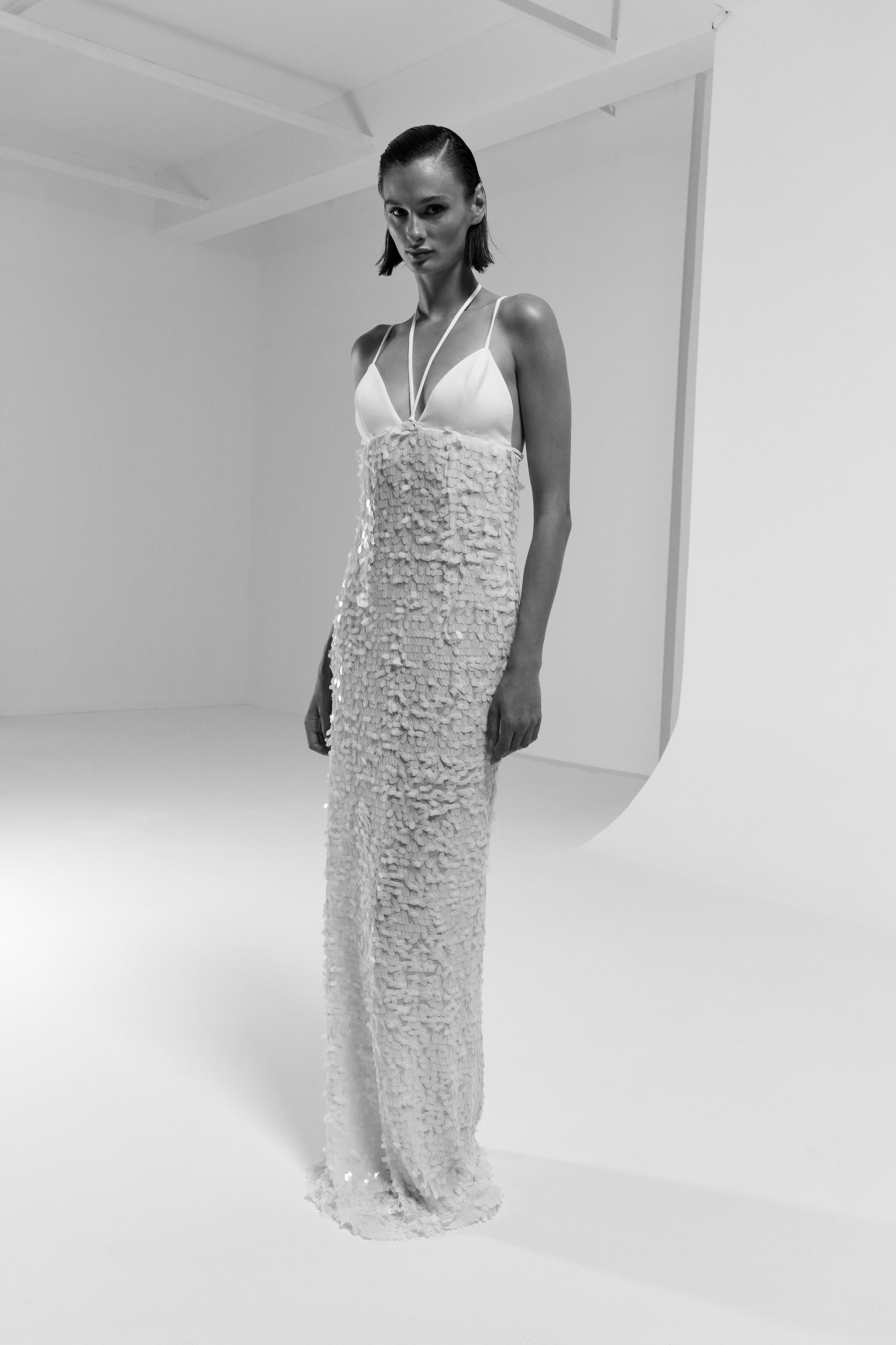 HYPER-LONG SEQUIN DRESS