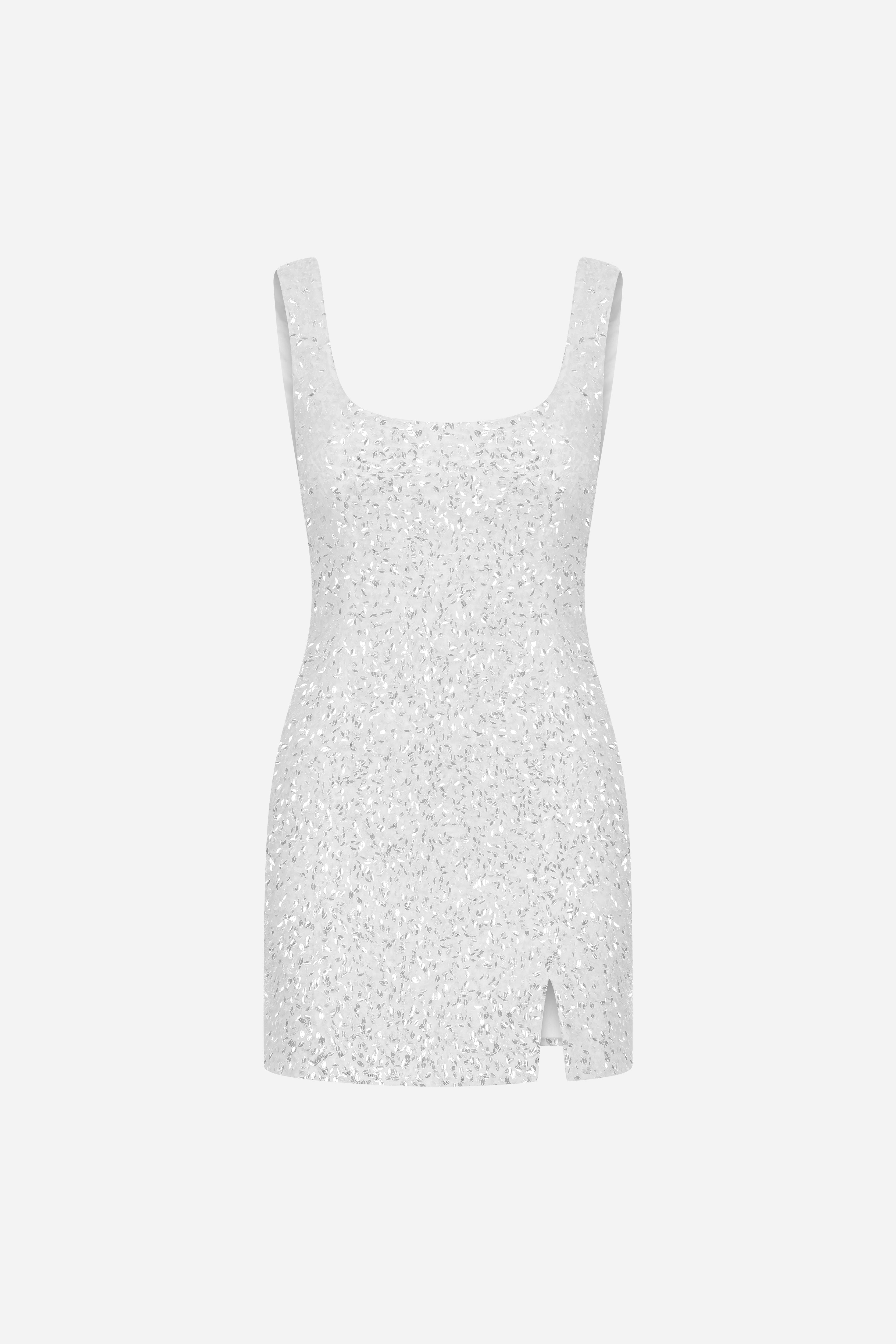 ISADORA-U NECK MINI SEQUIN DRESS