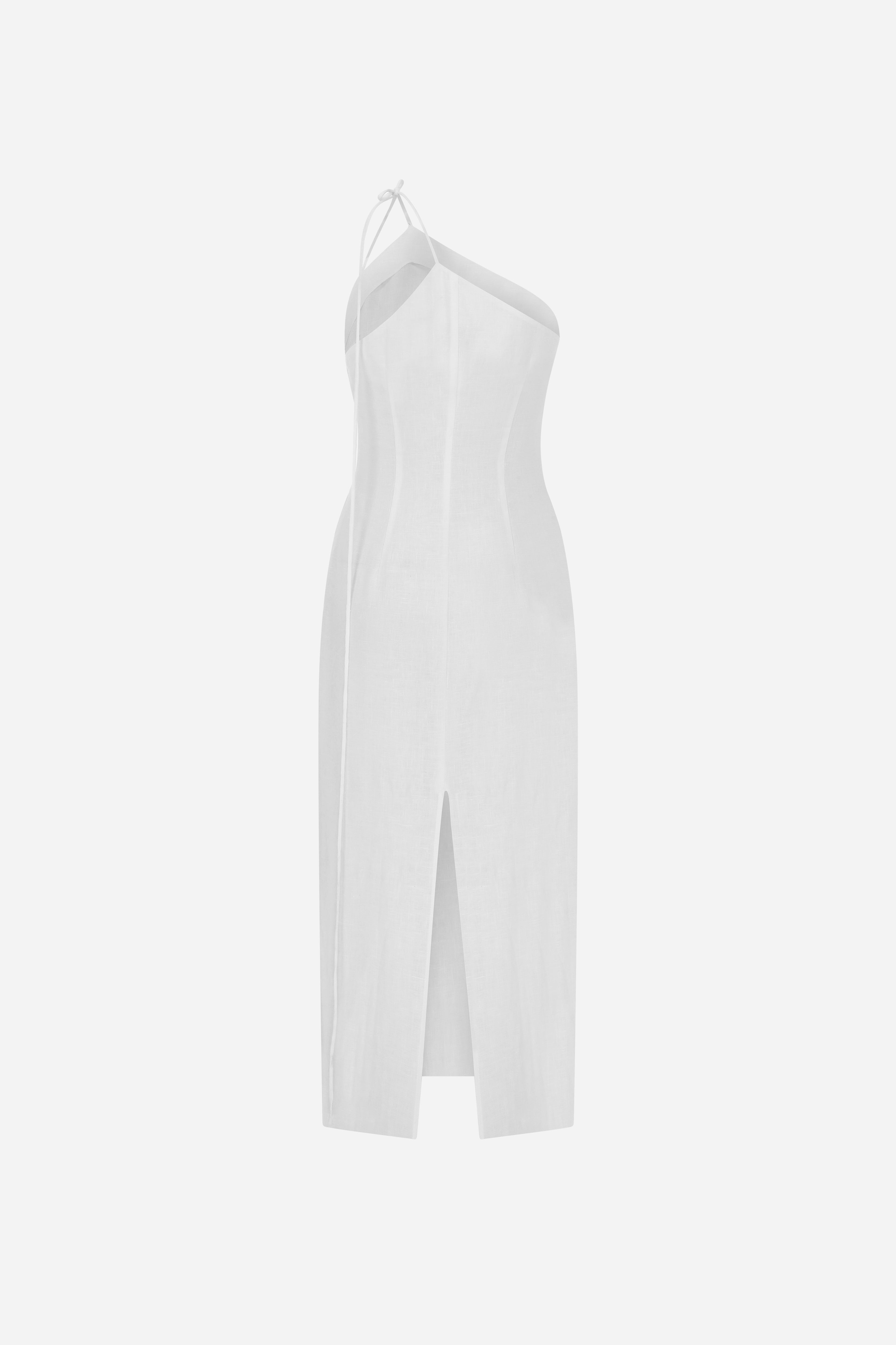 Odine - Linen Dress With Handmade Mirror Details