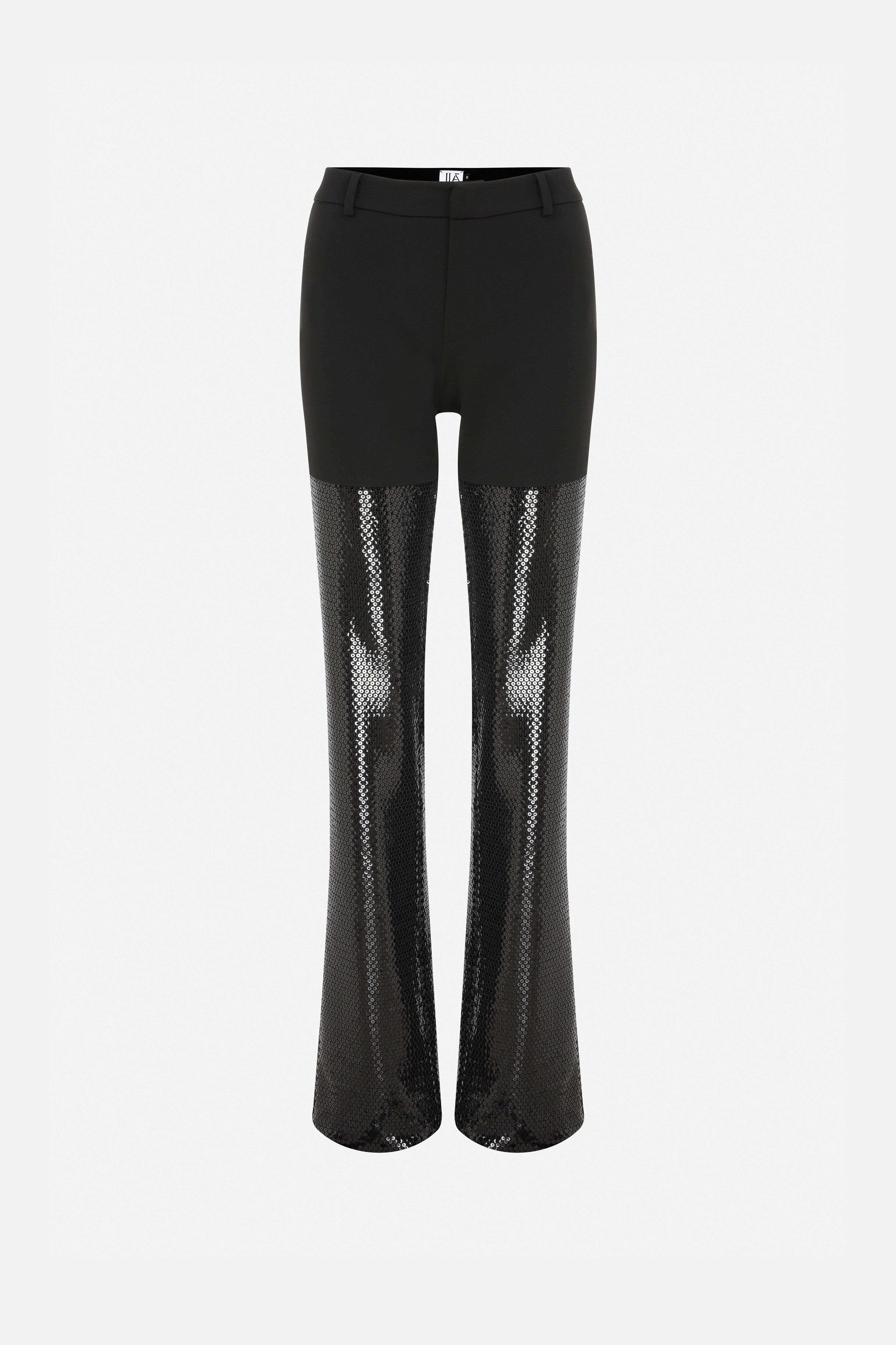 TAMELA - PATCHWORK TROUSERS WITH SEQUIN DETAILS