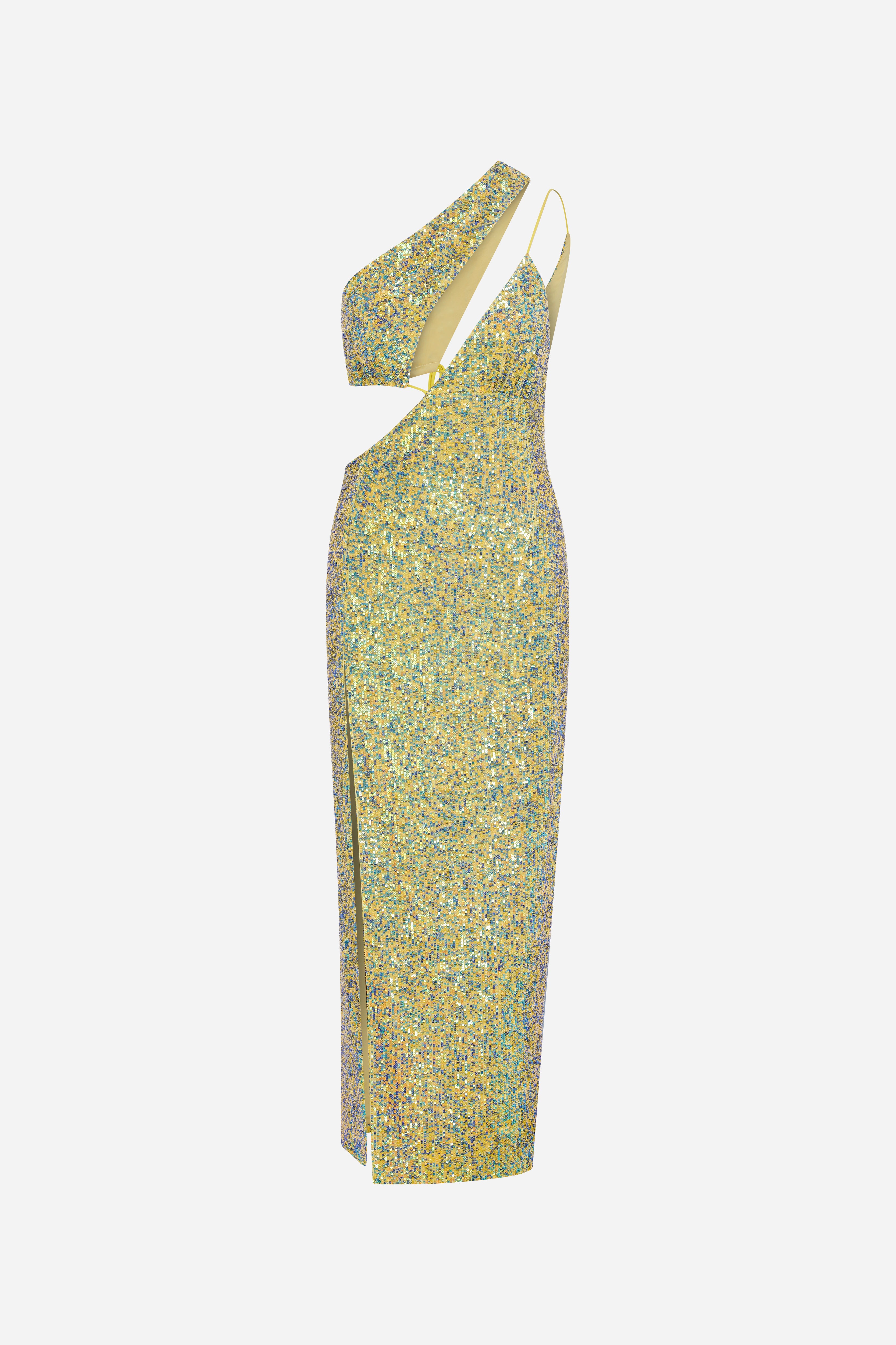 AMAYA - Silk sequin midi dress with cutout details