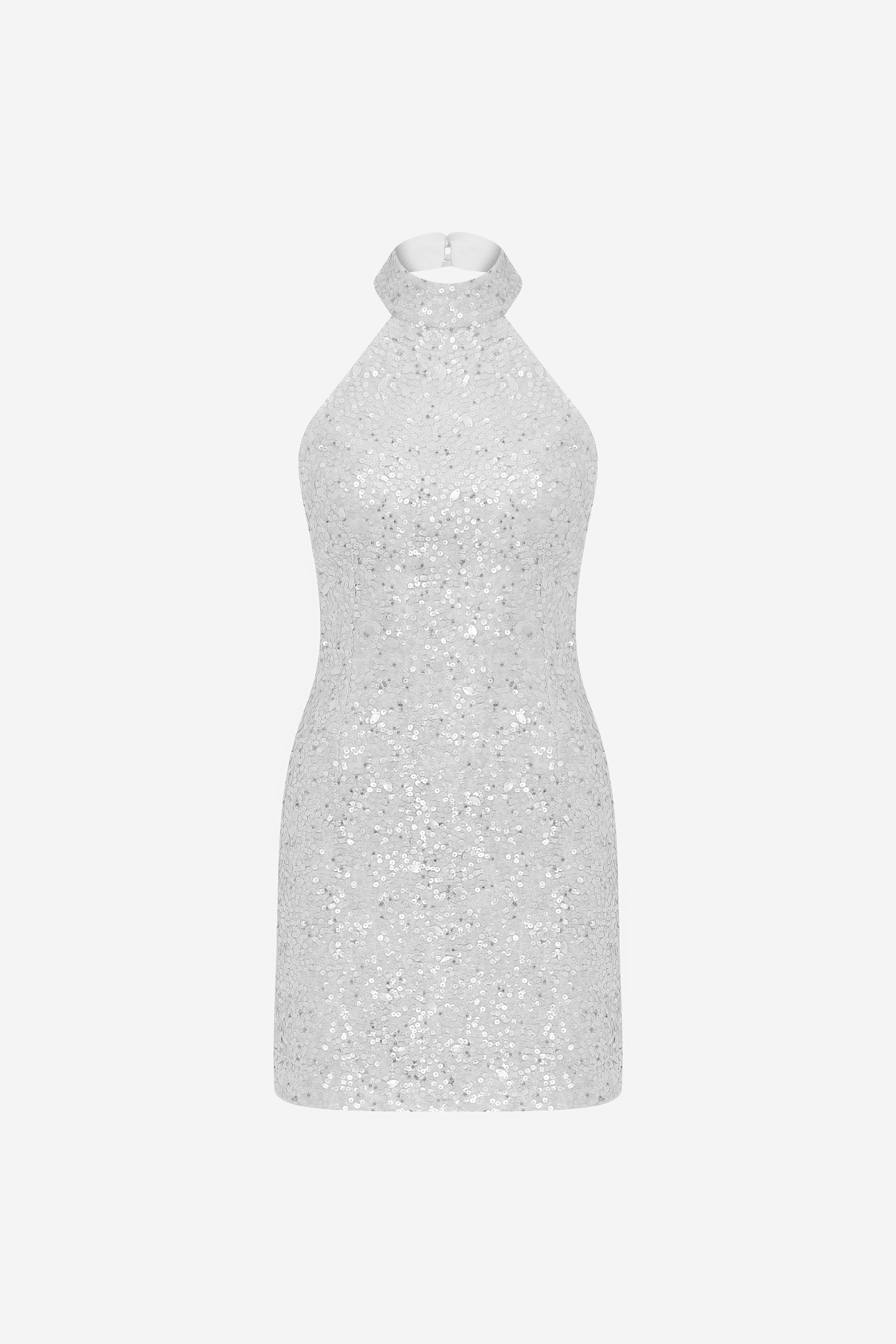 YUKI-HALTER NECK BACKLESS DRESS