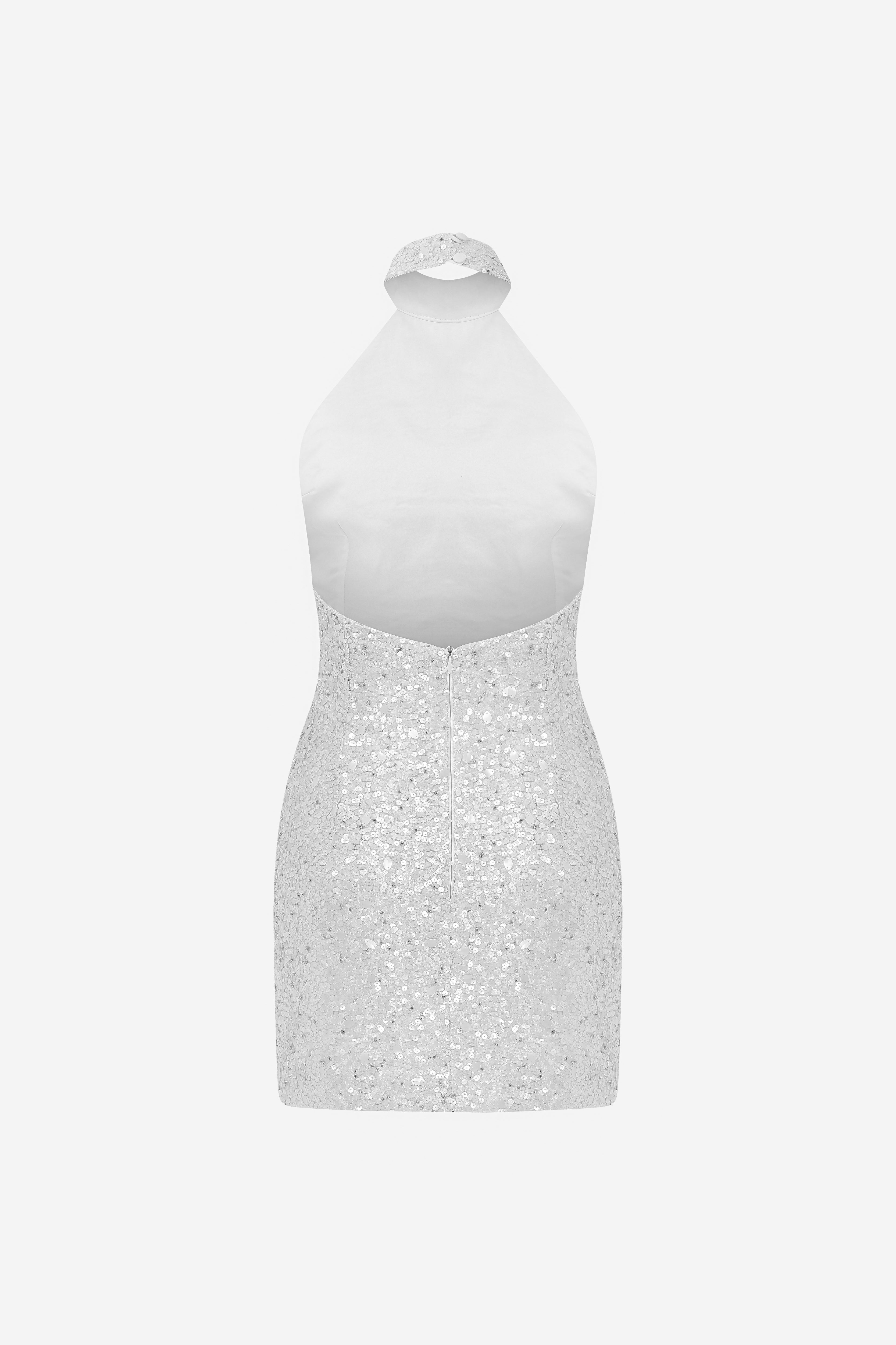 YUKI-HALTER NECK BACKLESS DRESS