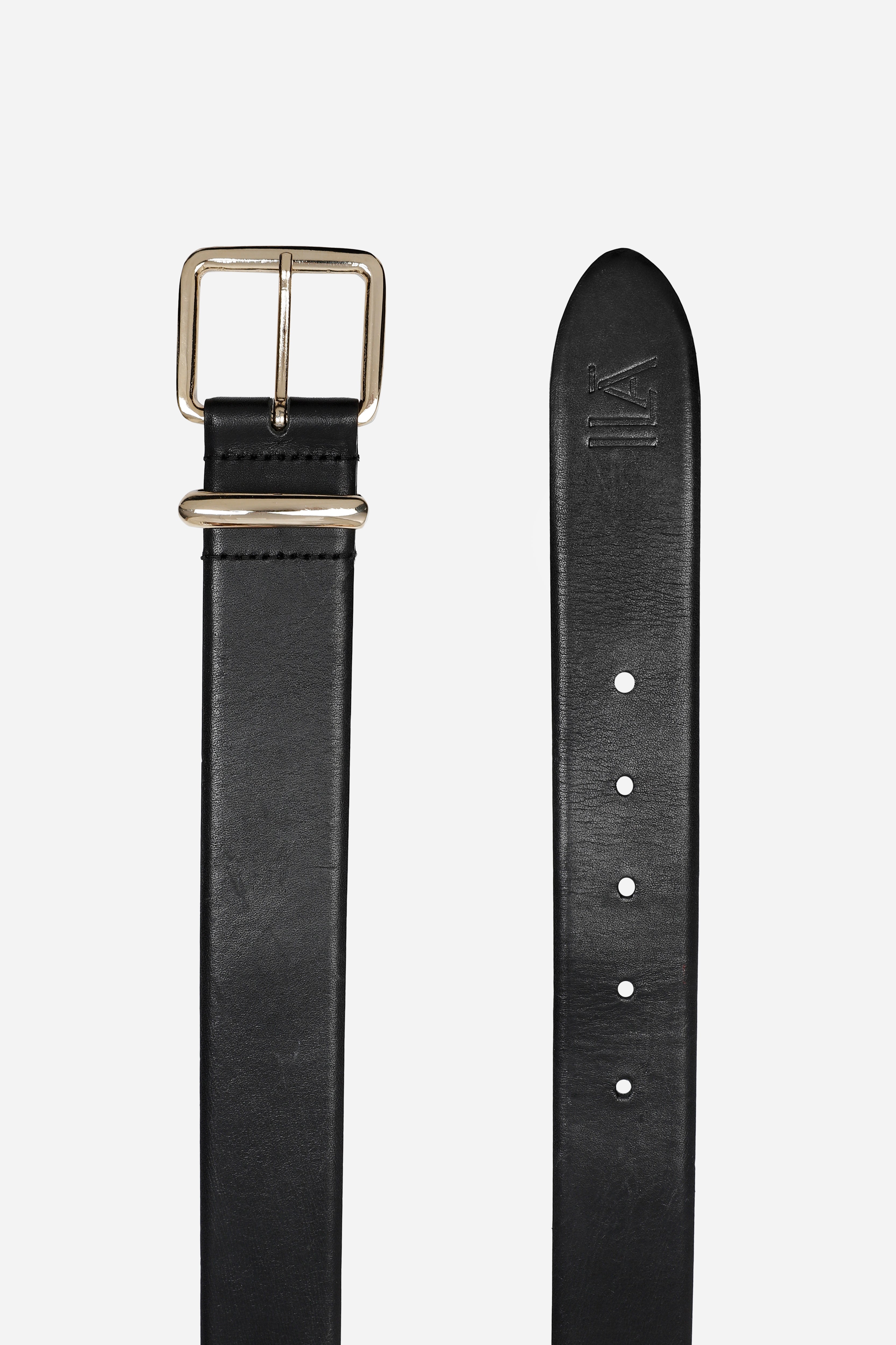 ILA Leather Belt with Gold Buckle