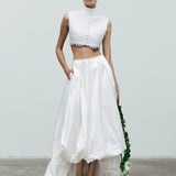 Ciel - Button-Detail Crop Top