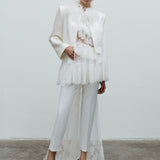 Petal-Lace Trousers With Train Detail