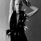 Carey - V-Neck Feathered Maxi Dress