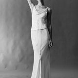 Margo - Cowl-Neck Jacquard Maxi Dress With Corset Belt