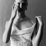 Margo - Cowl-Neck Jacquard Maxi Dress With Corset Belt