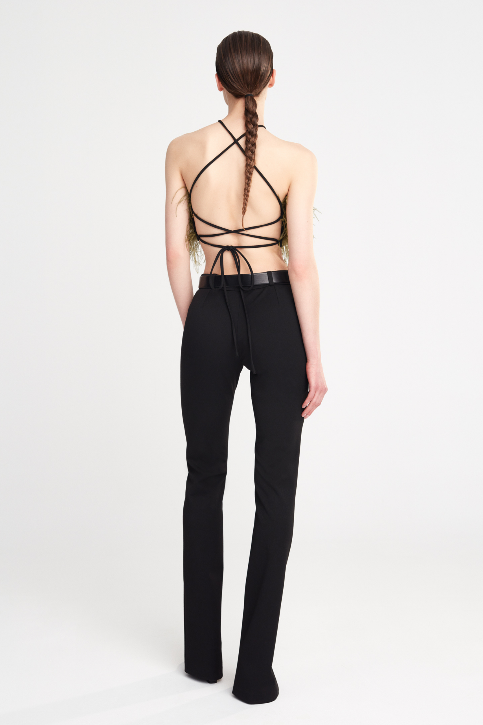 TORI - FEATHER CROP TOP WITH OPEN BACK