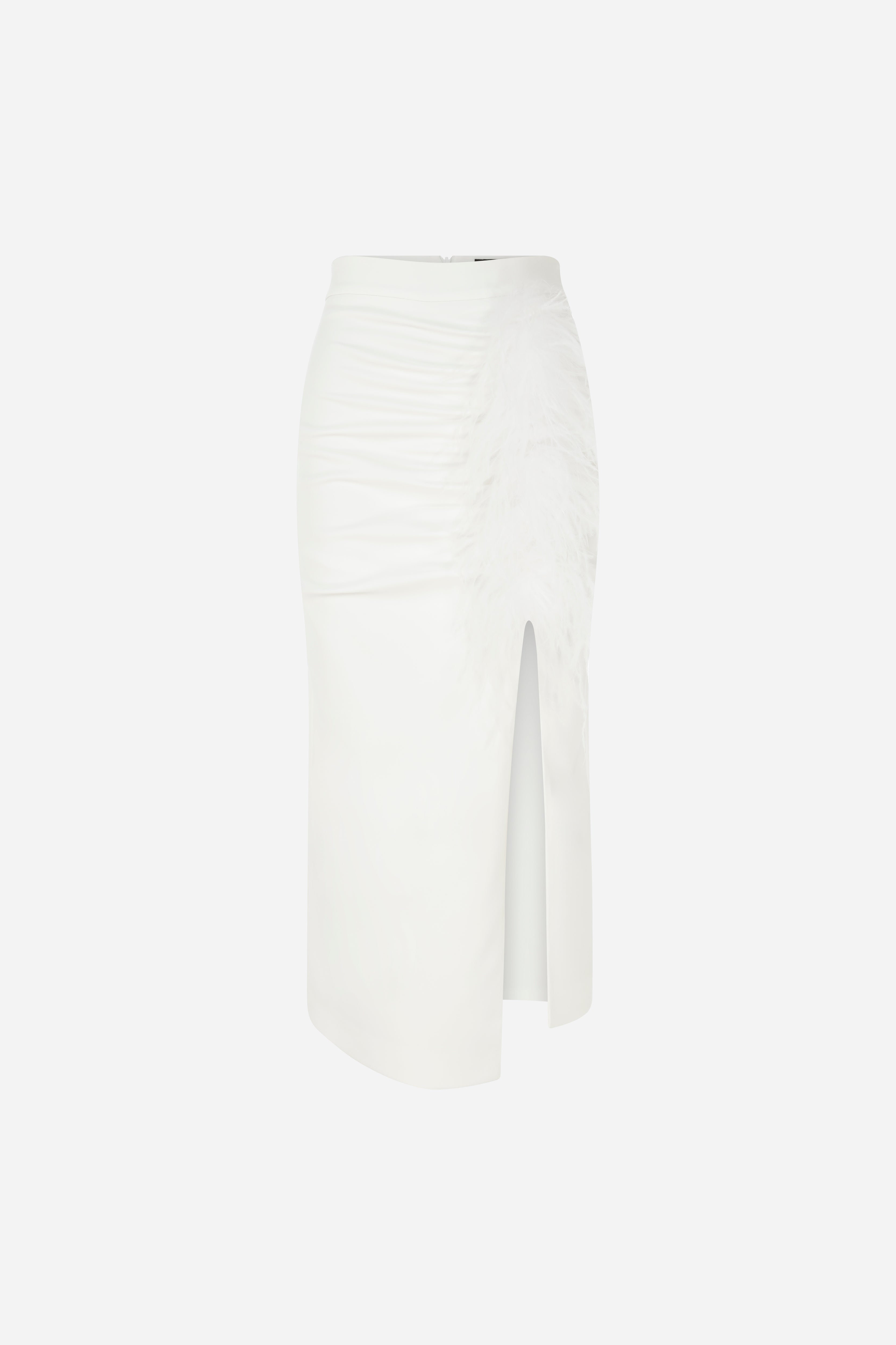 Andrea - Feather Embellished Midi Skirt