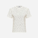 Arina - Embellished Tshirt With Shoulder Pads in White