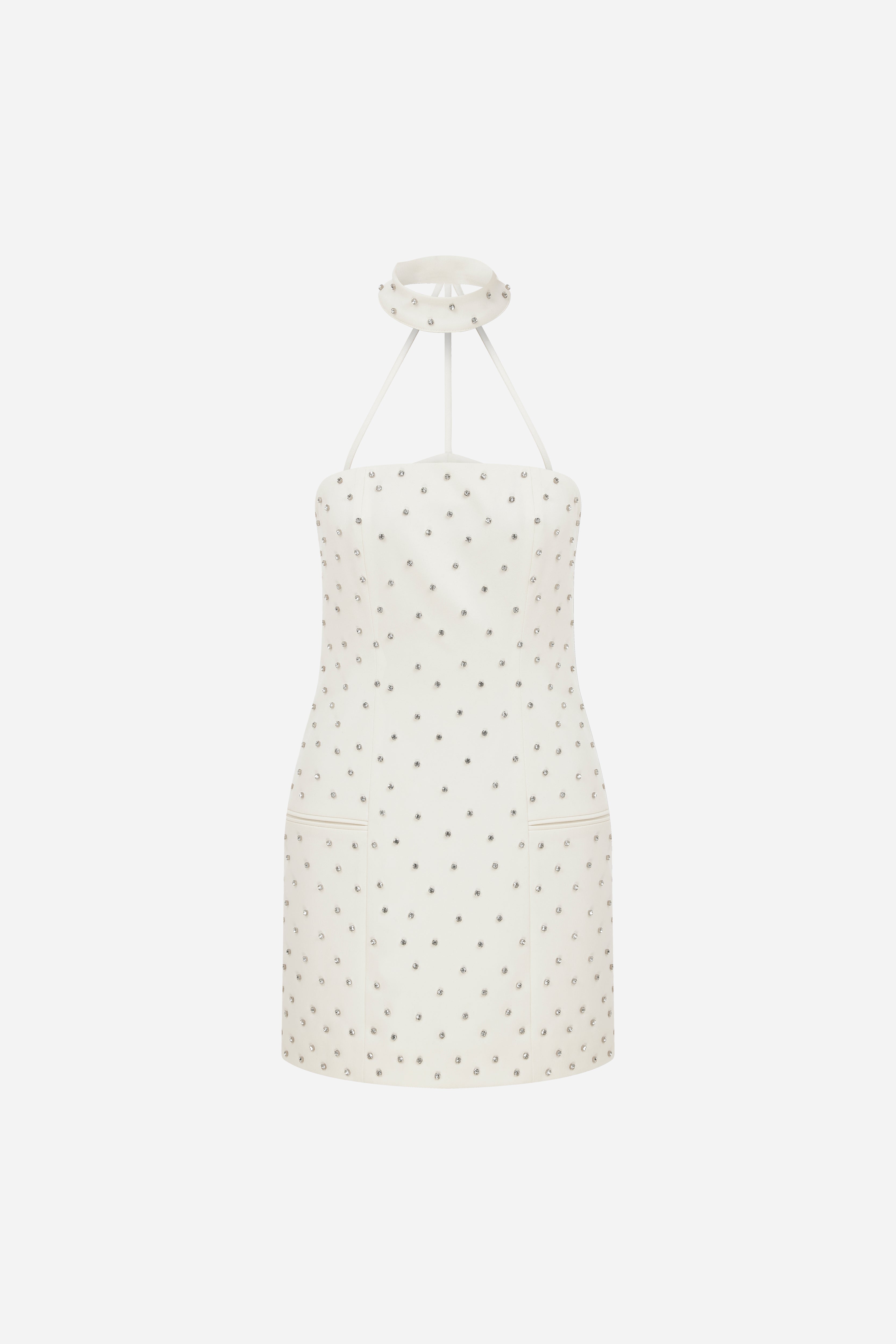 Bonnie - Embellished Strapless Mini Dress with Choker