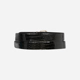 ILA - Extra Long Croco Belt in Black