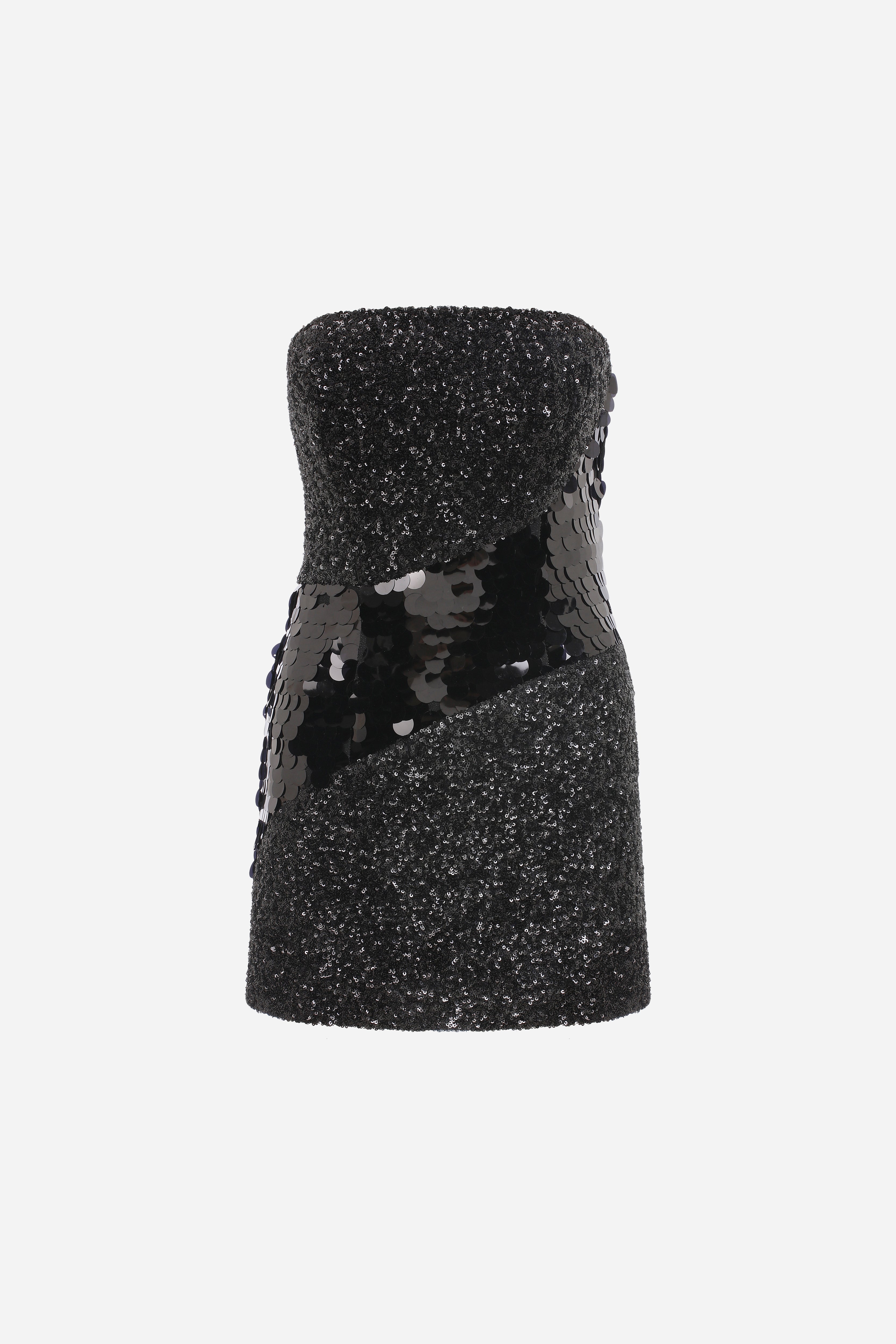 Carla- Strapless Patchwork Sequin Mini Dress