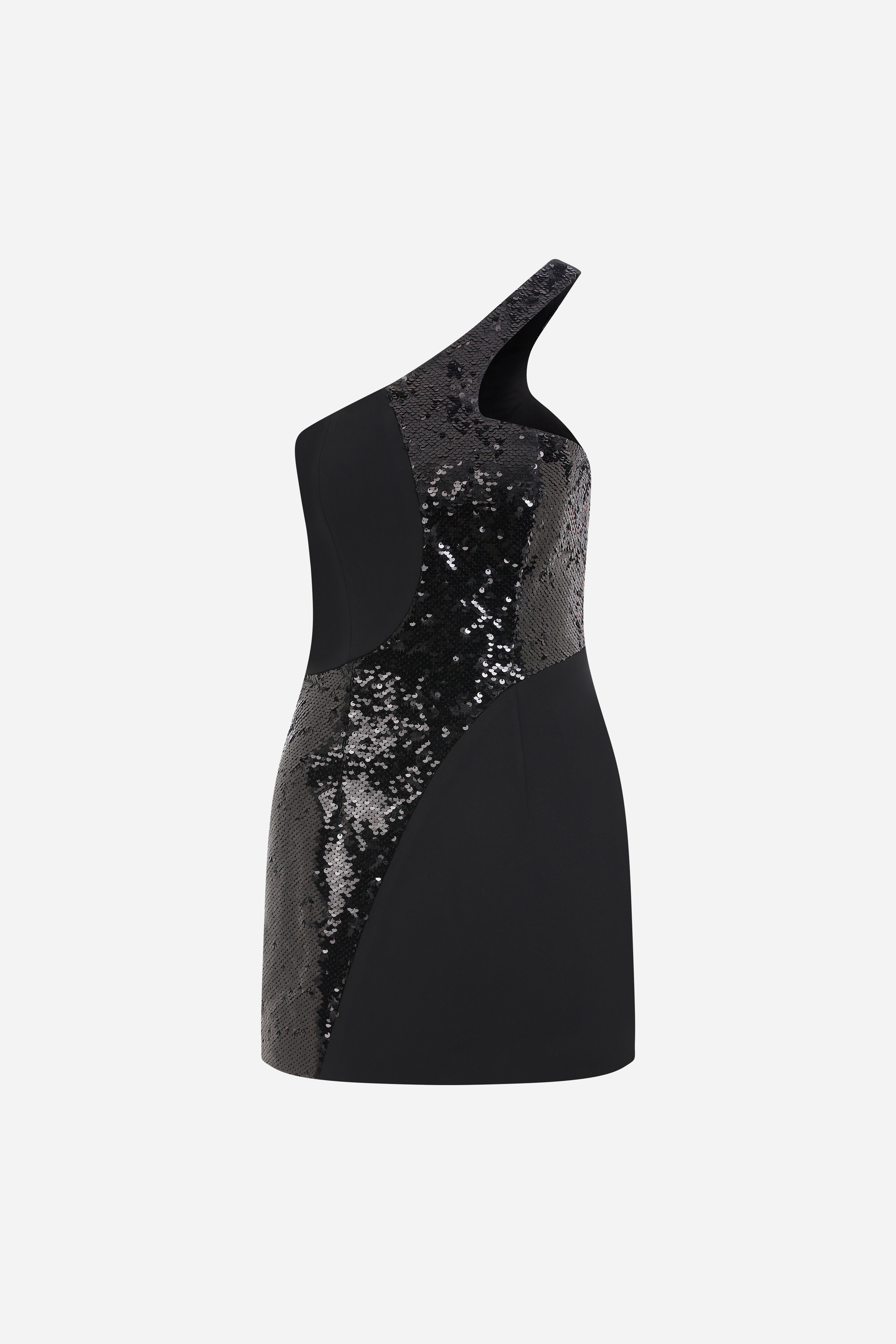 DALIDA - PATCHWORK SEQUIN ONE SHOULDER DRESS