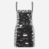 Duffy - Mini Dress with Hand Stitched Mirrors